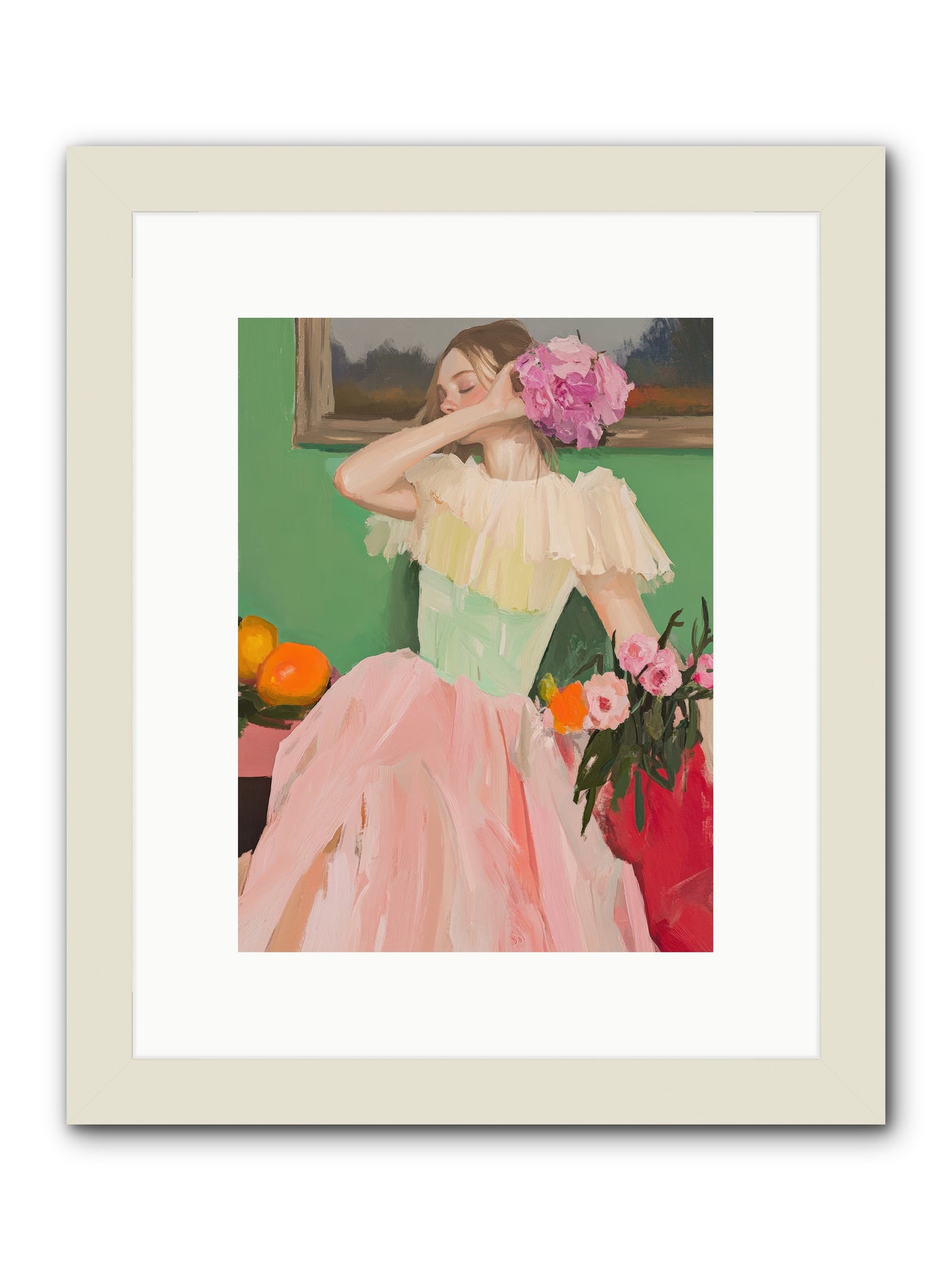Dahlia Swan No.1-REZ -- Framed Print - White 9x12
