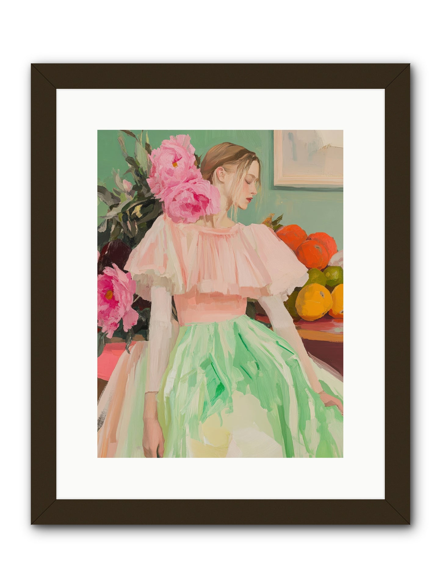 Dahlia Swan No.2-REZ -- Framed Print - Black 12x16