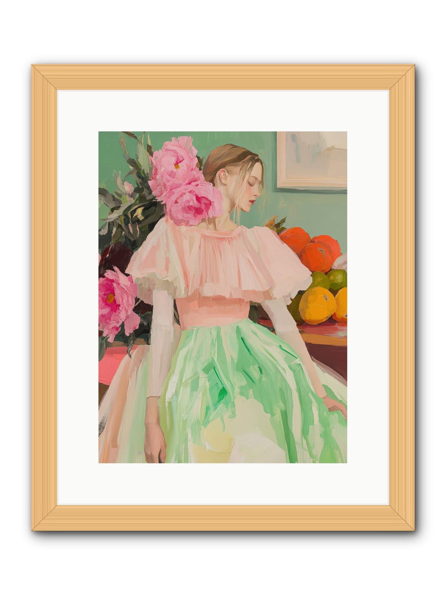 Dahlia Swan No.2-REZ -- Framed Print - Natural 12x16