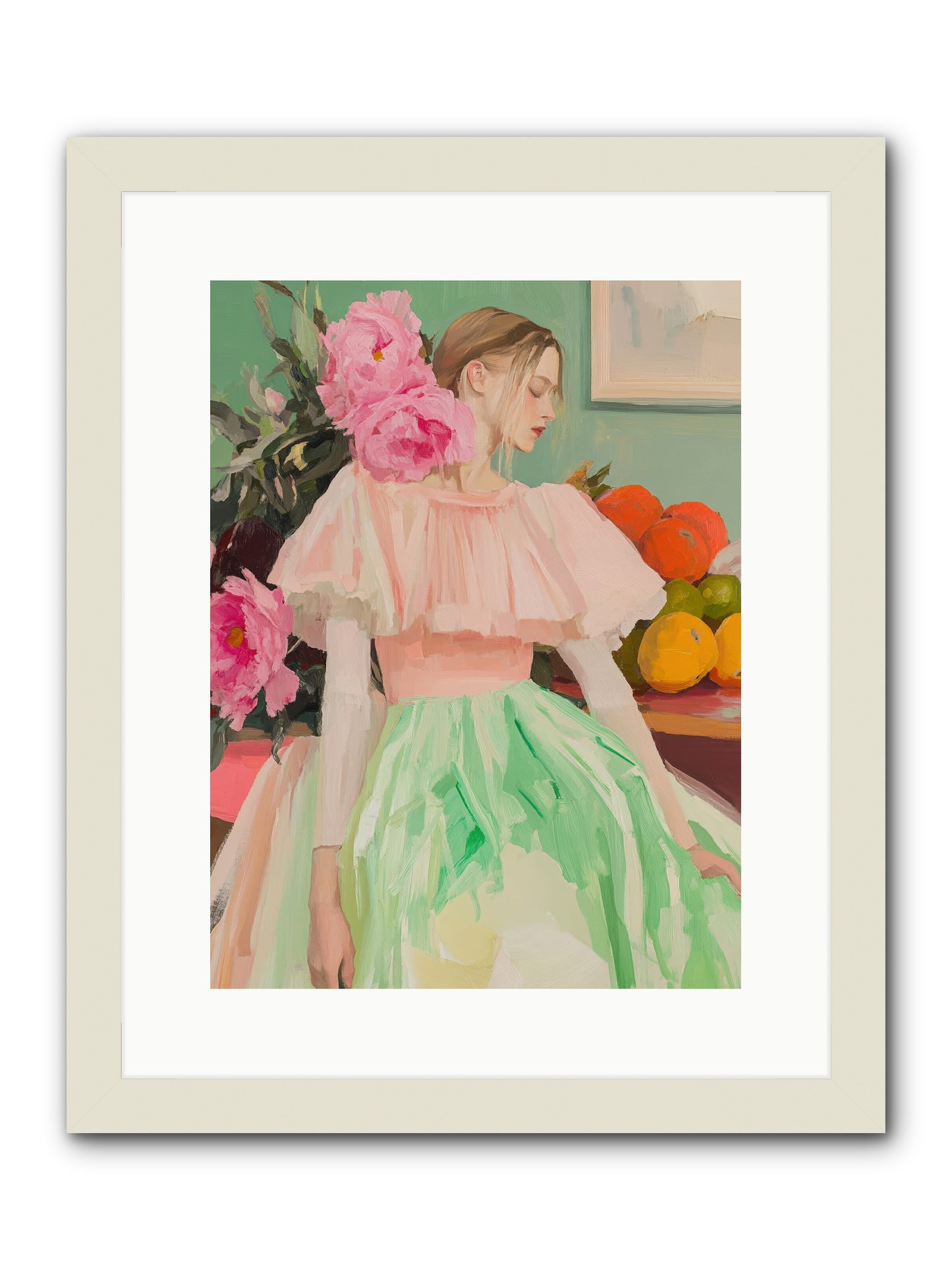 Dahlia Swan No.2-REZ -- Framed Print - White 12x16