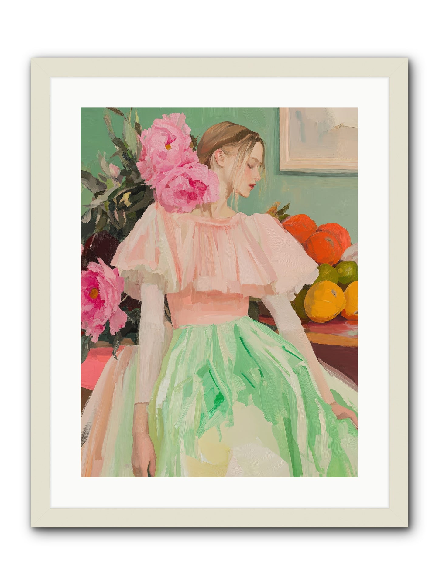 Dahlia Swan No.2-REZ -- Framed Print - White 18x24