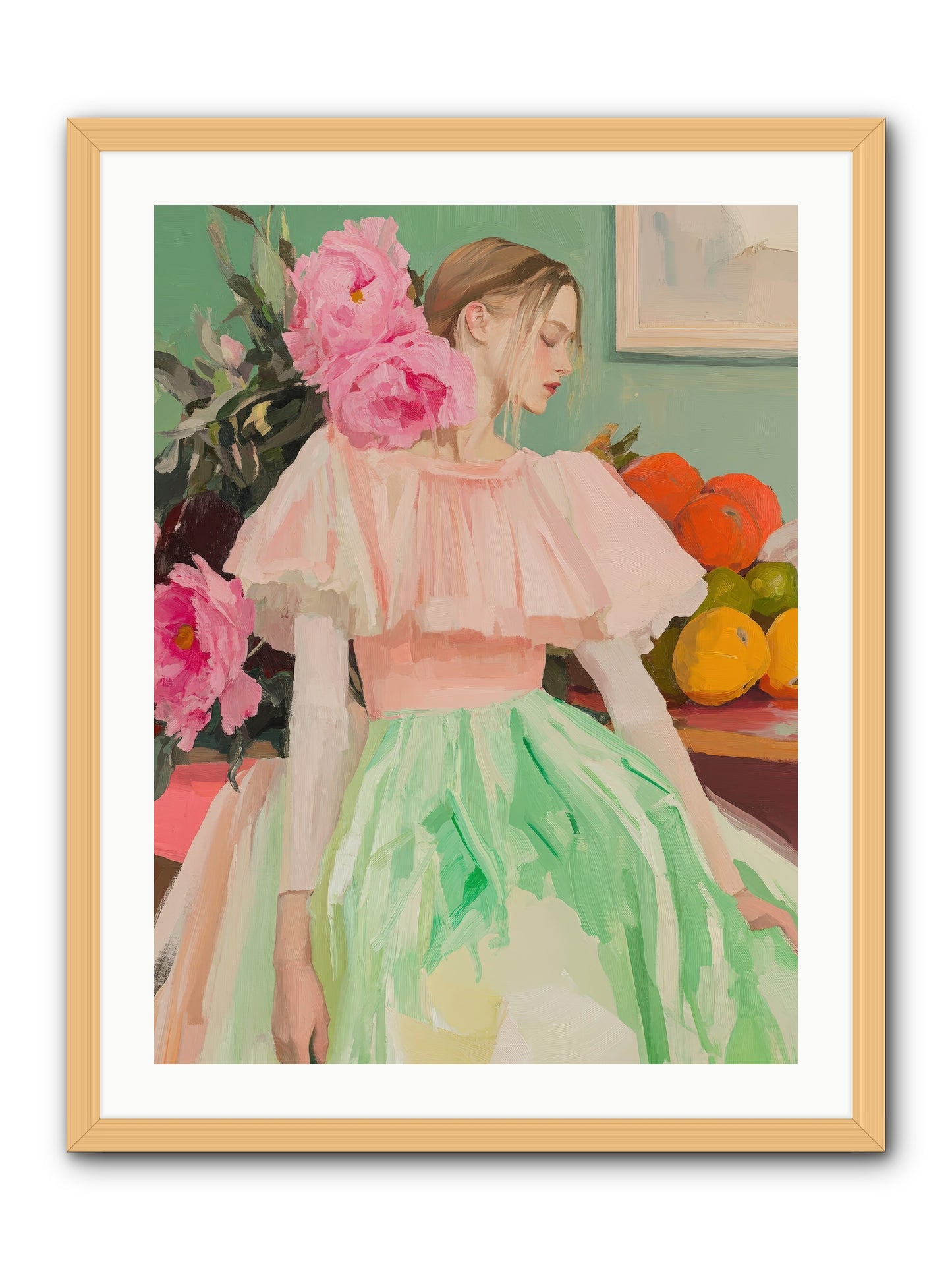 Dahlia Swan No.2-REZ -- Framed Print - Natural 24x32