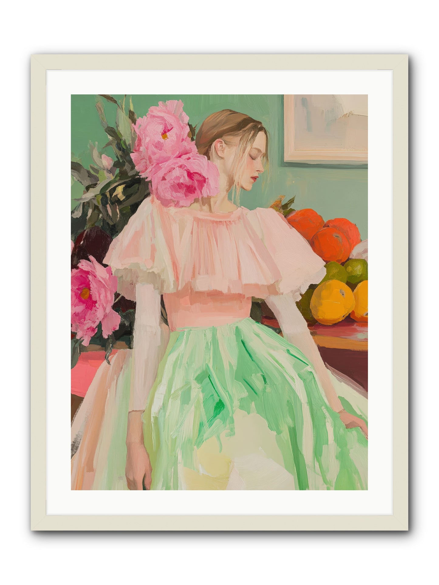 Dahlia Swan No.2-REZ -- Framed Print - White 24x32