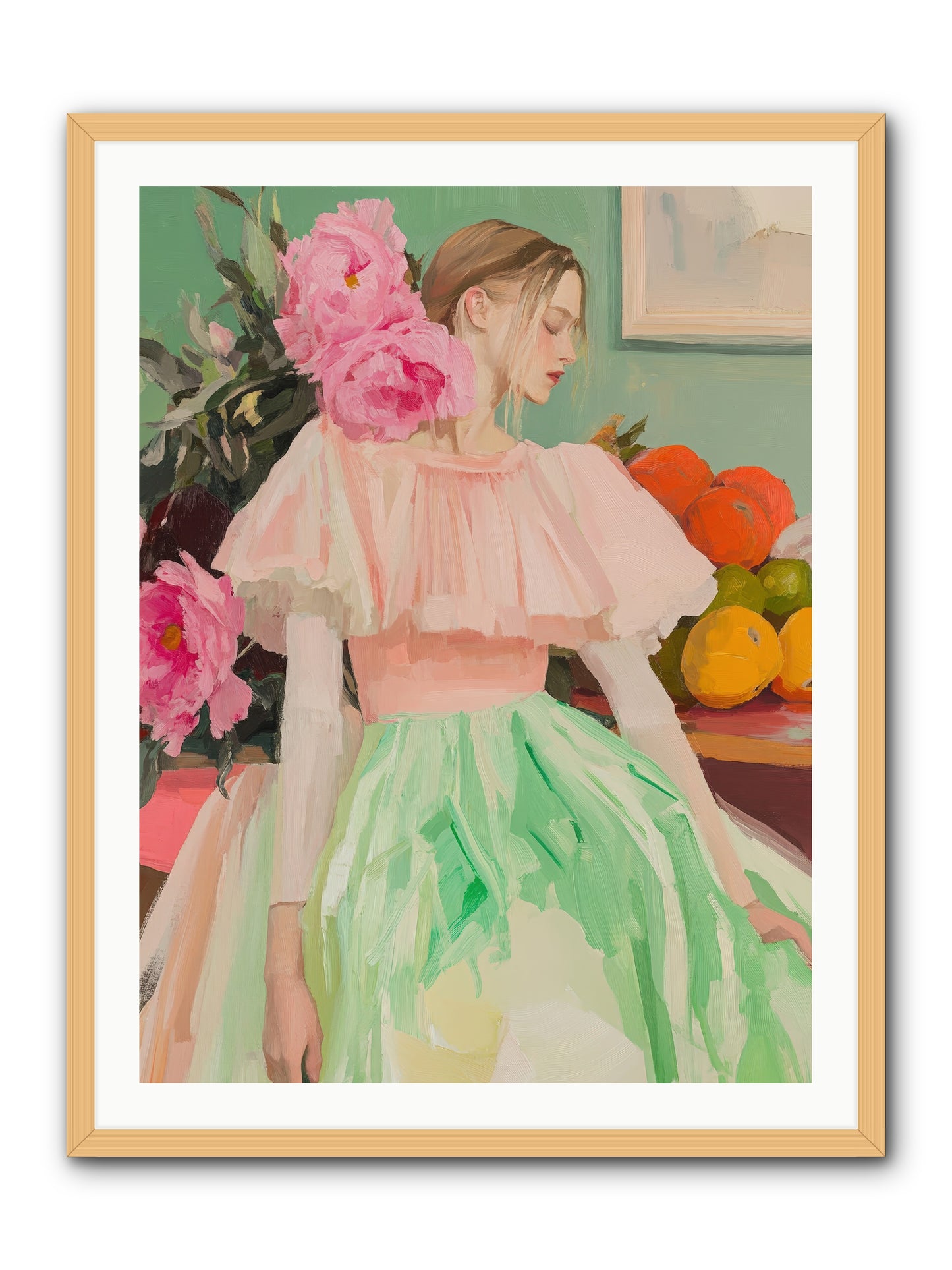 Dahlia Swan No.2-REZ -- Framed Print - Natural 30x40