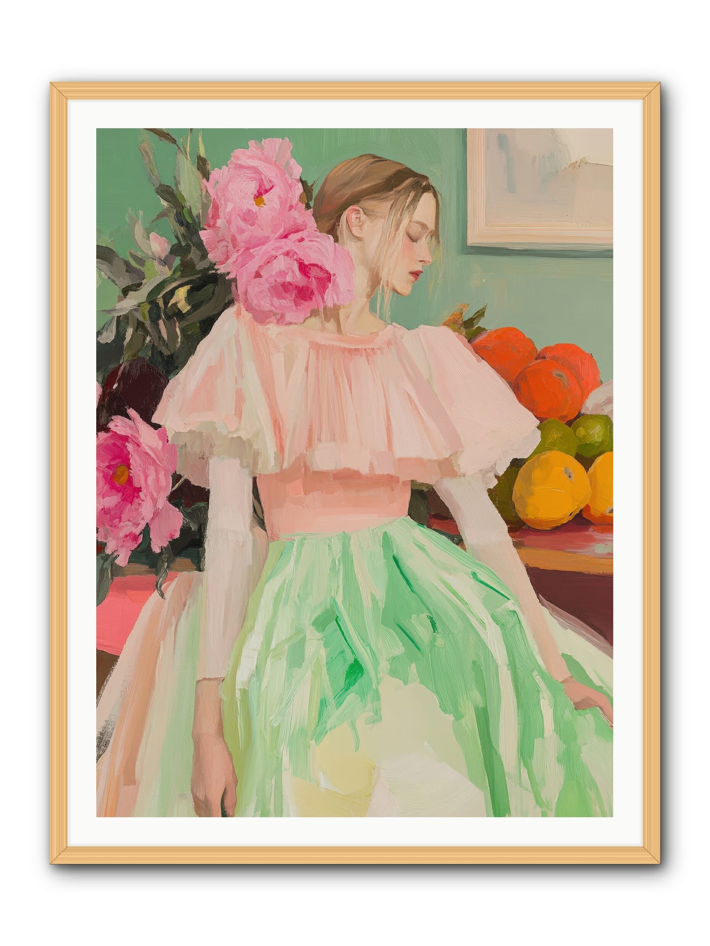 Dahlia Swan No.2-REZ -- Framed Print - Natural 36x48