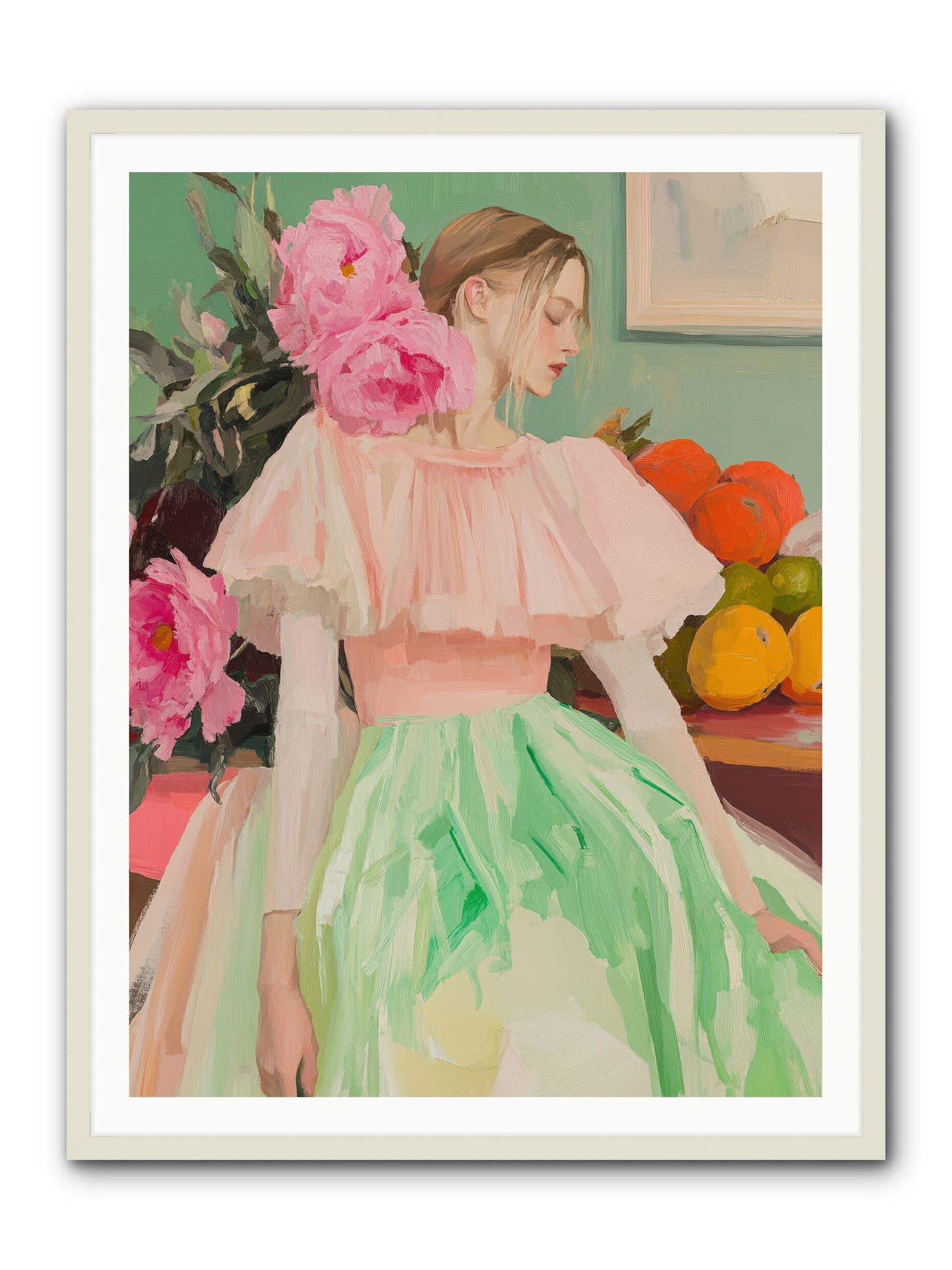 Dahlia Swan No.2-REZ -- Framed Print - White 36x48