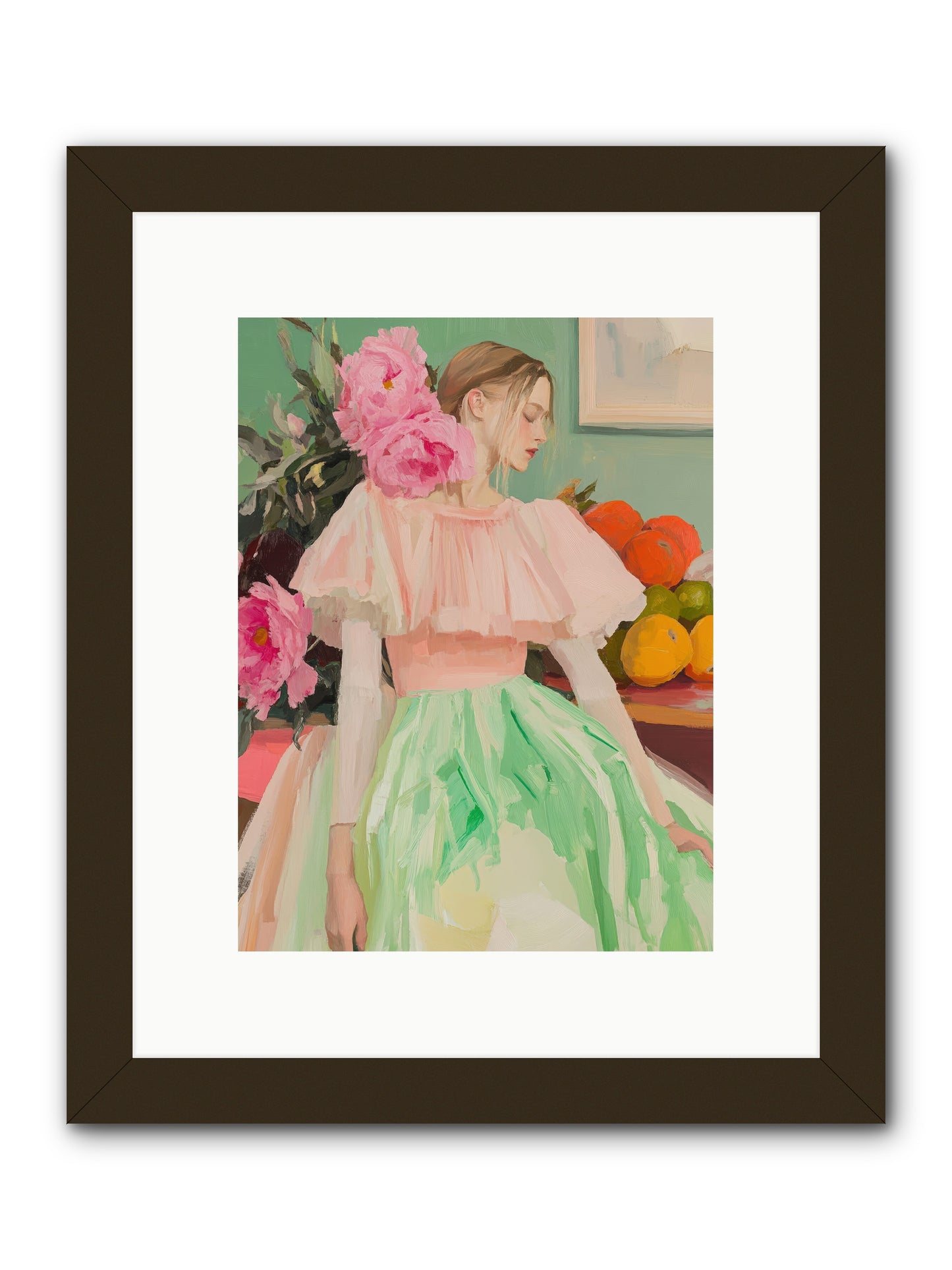 Dahlia Swan No.2-REZ -- Framed Print - Black 9x12
