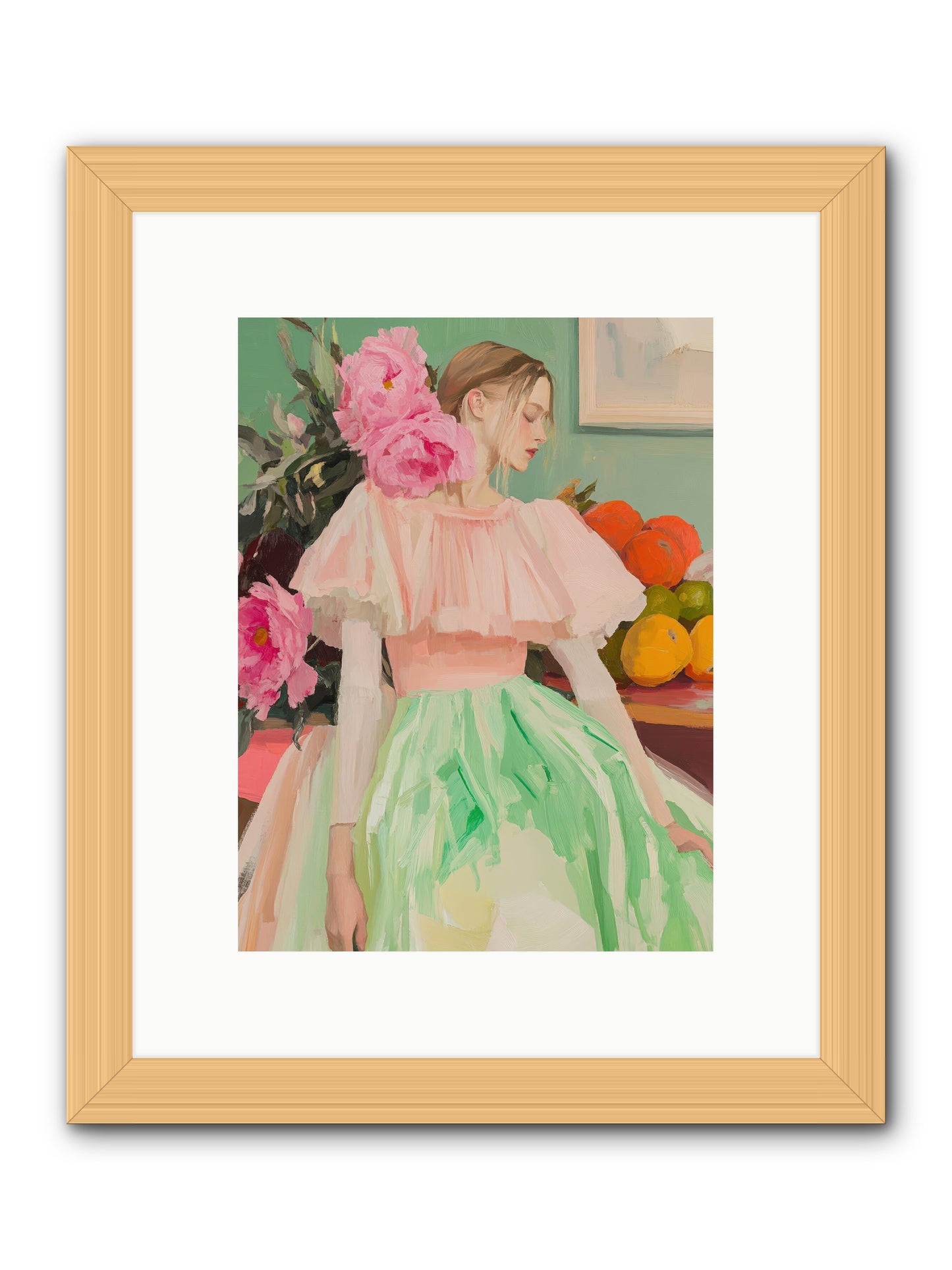 Dahlia Swan No.2-REZ -- Framed Print - Natural 9x12