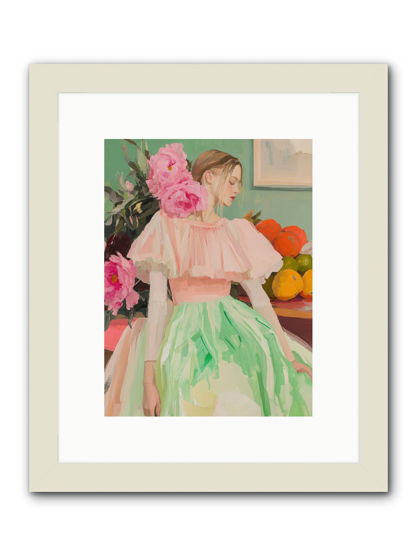 Dahlia Swan No.2-REZ -- Framed Print - White 9x12