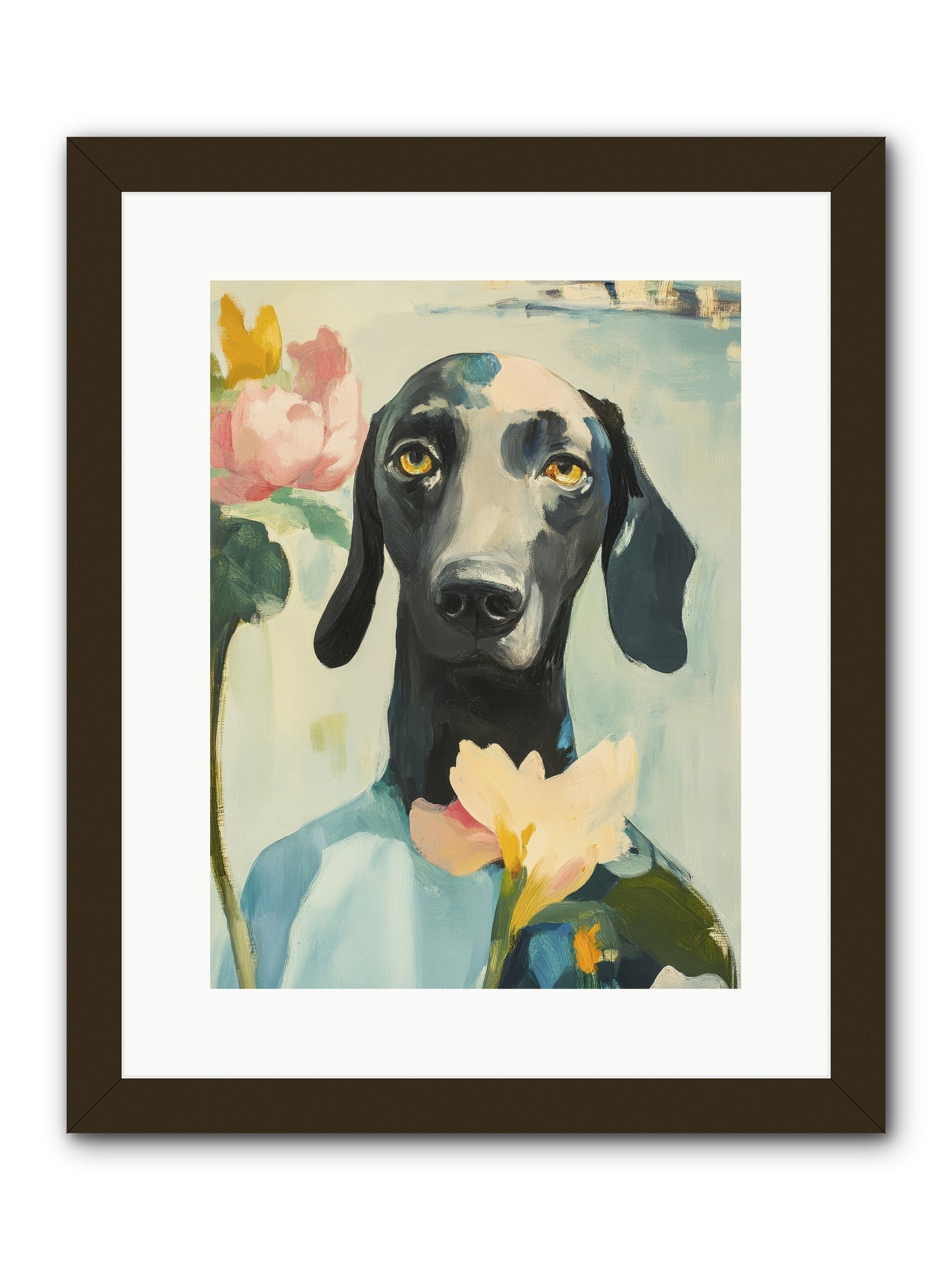 Dame Rosebud -- Framed Print - Black 12x16
