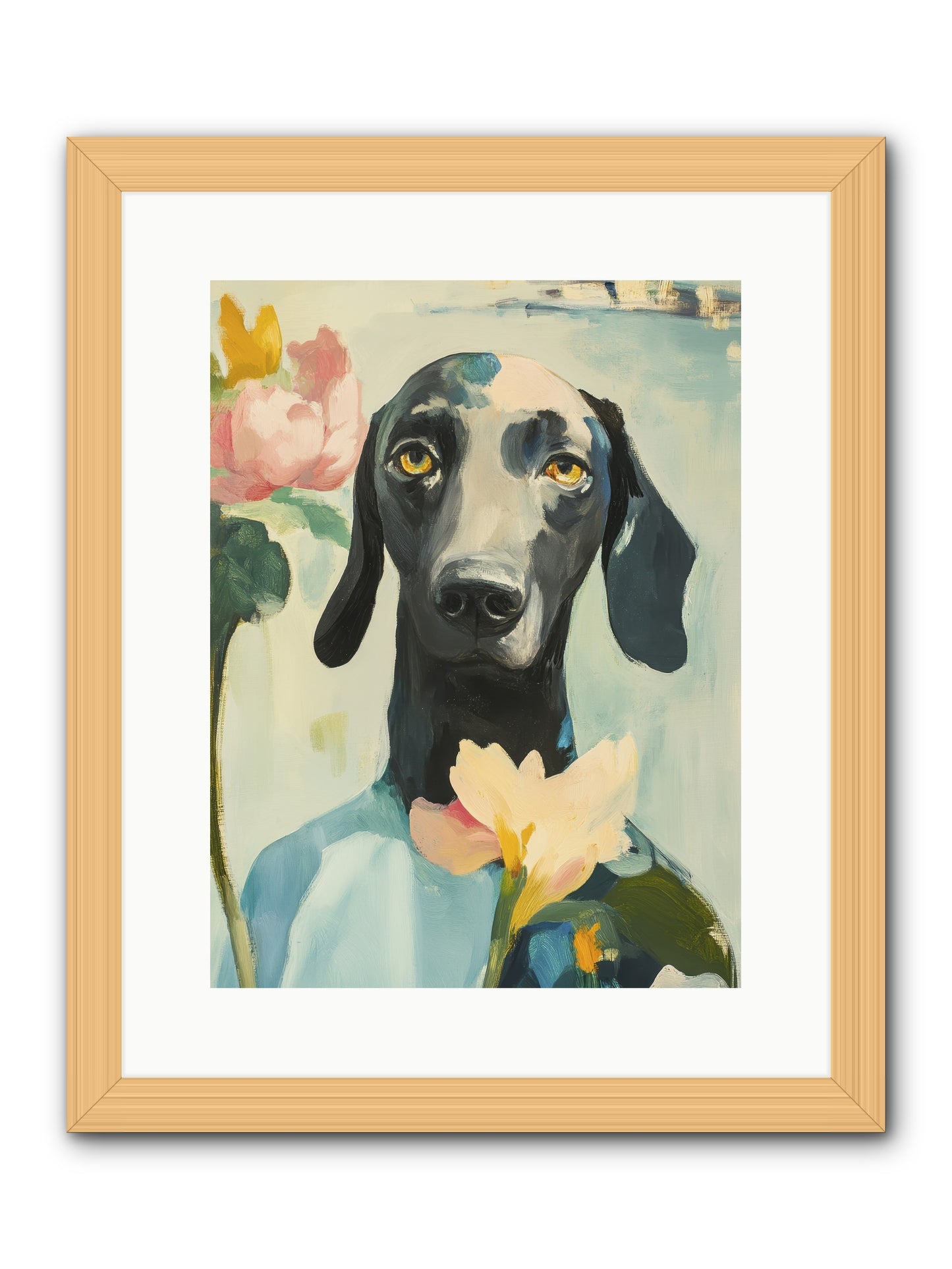 Dame Rosebud -- Framed Print - Natural 12x16