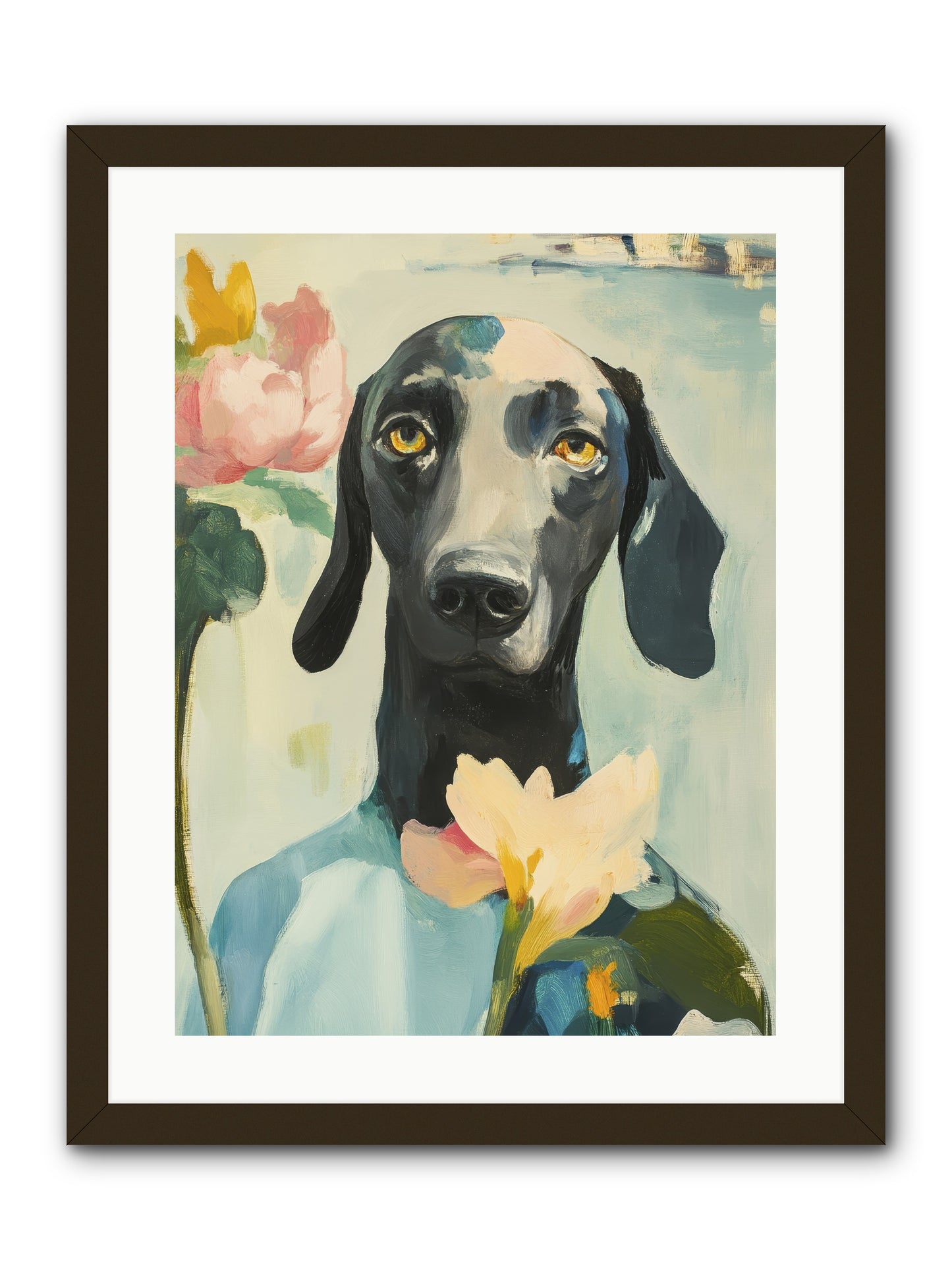 Dame Rosebud -- Framed Print - Black 18x24