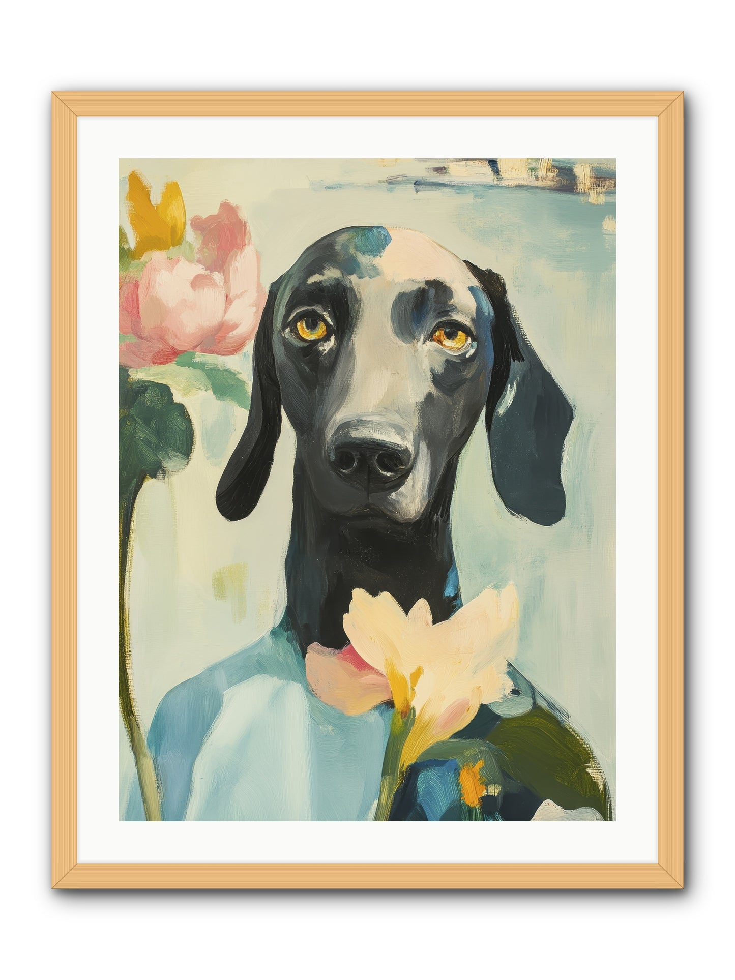 Dame Rosebud -- Framed Print - Natural 24x32