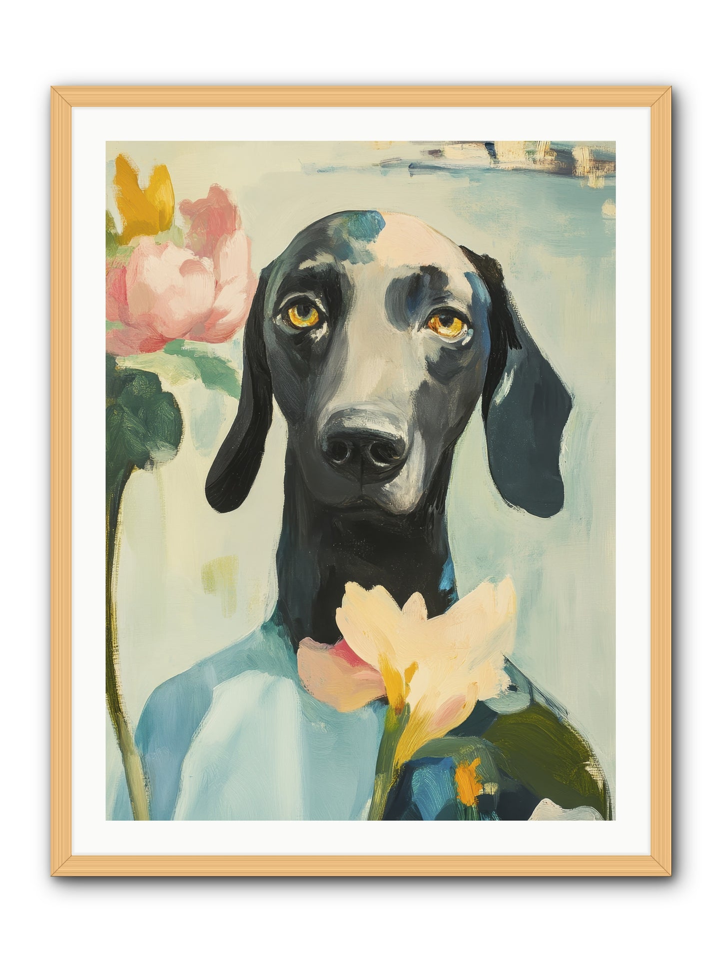 Dame Rosebud -- Framed Print - Natural 30x40