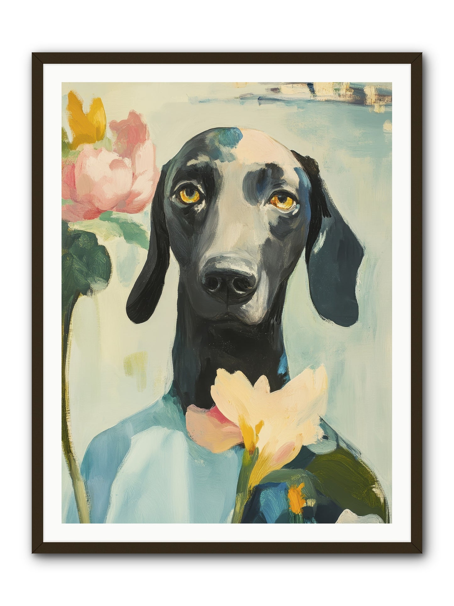 Dame Rosebud -- Framed Print - Black 36x48