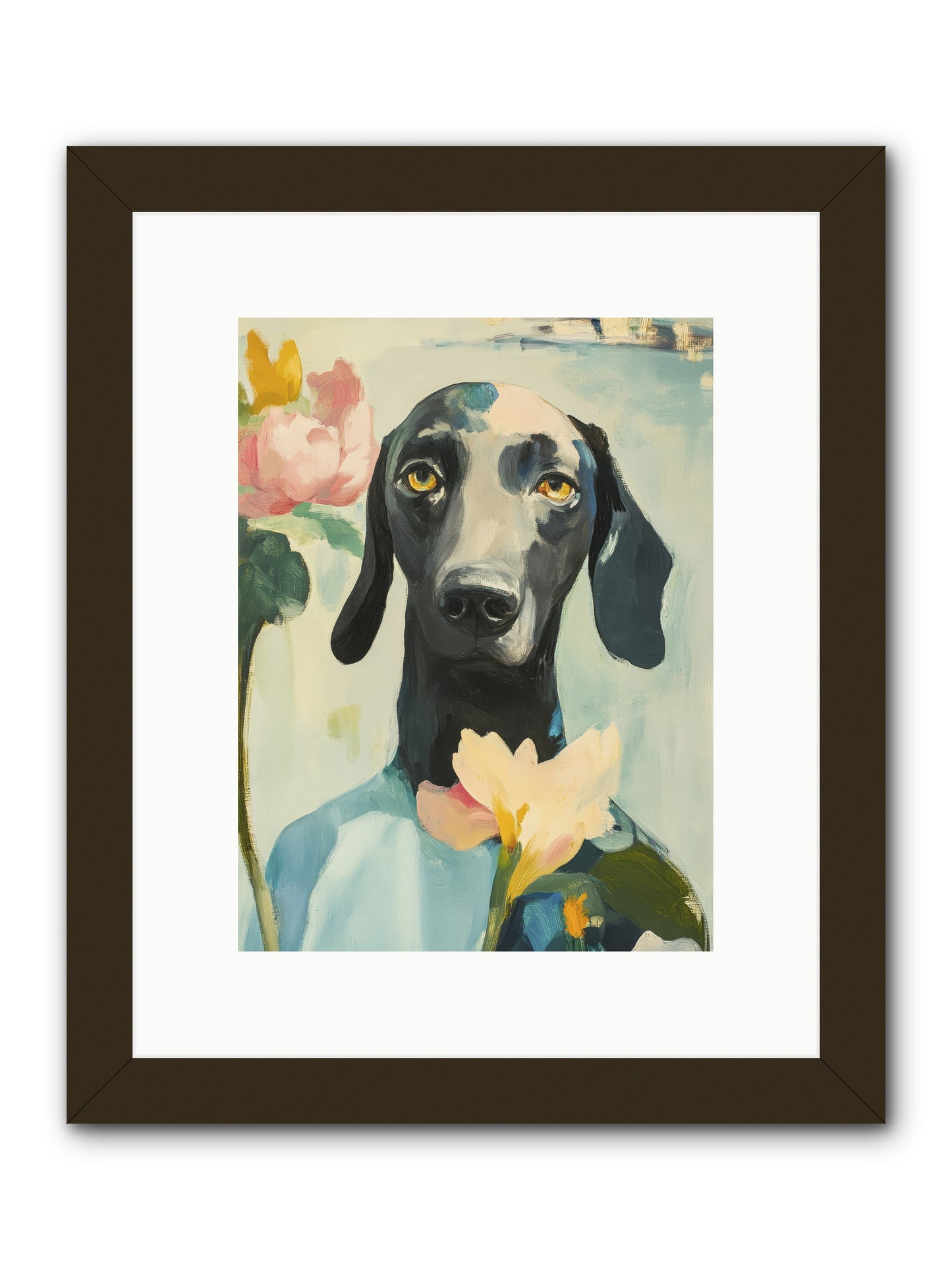 Dame Rosebud -- Framed Print - Black 9x12