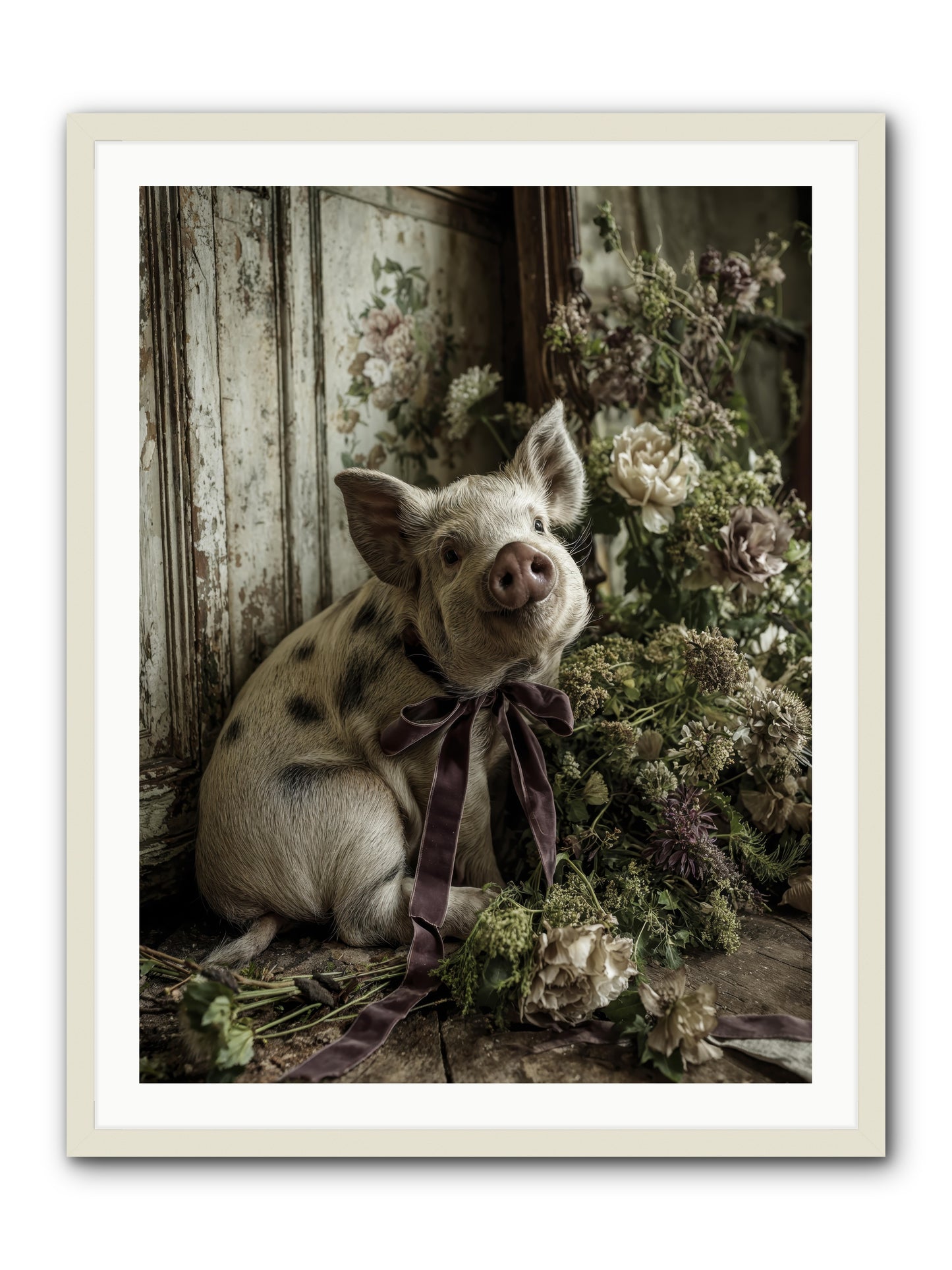 Damsel -- Framed Print - White 30x40