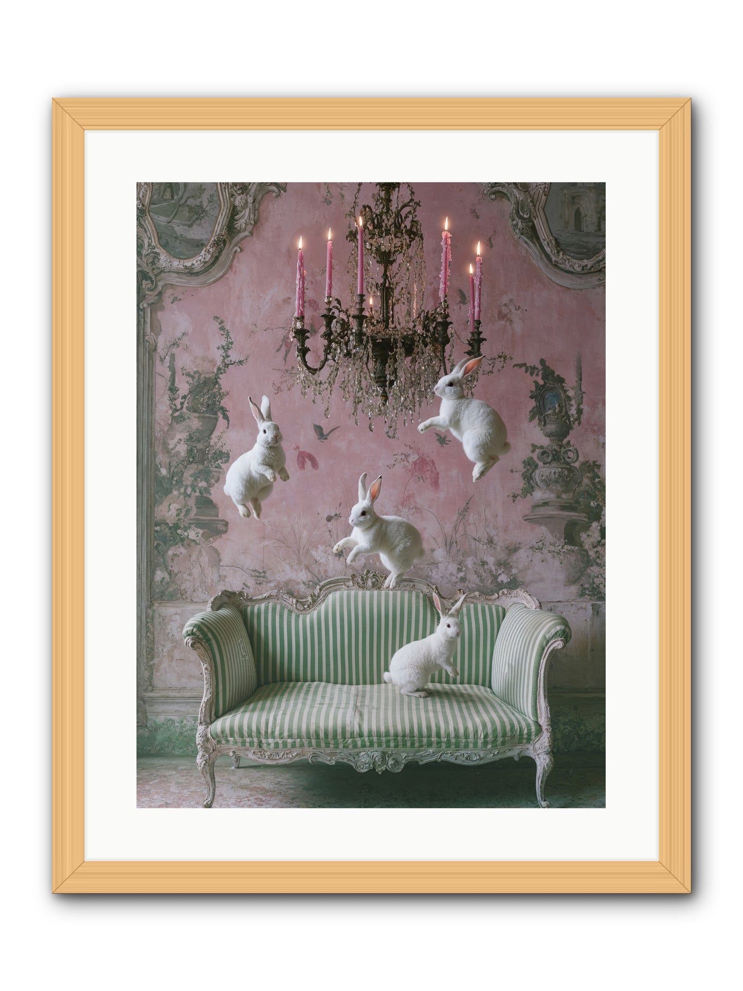 Dance Of Untamed Grace -- Framed Print - Natural 18x24