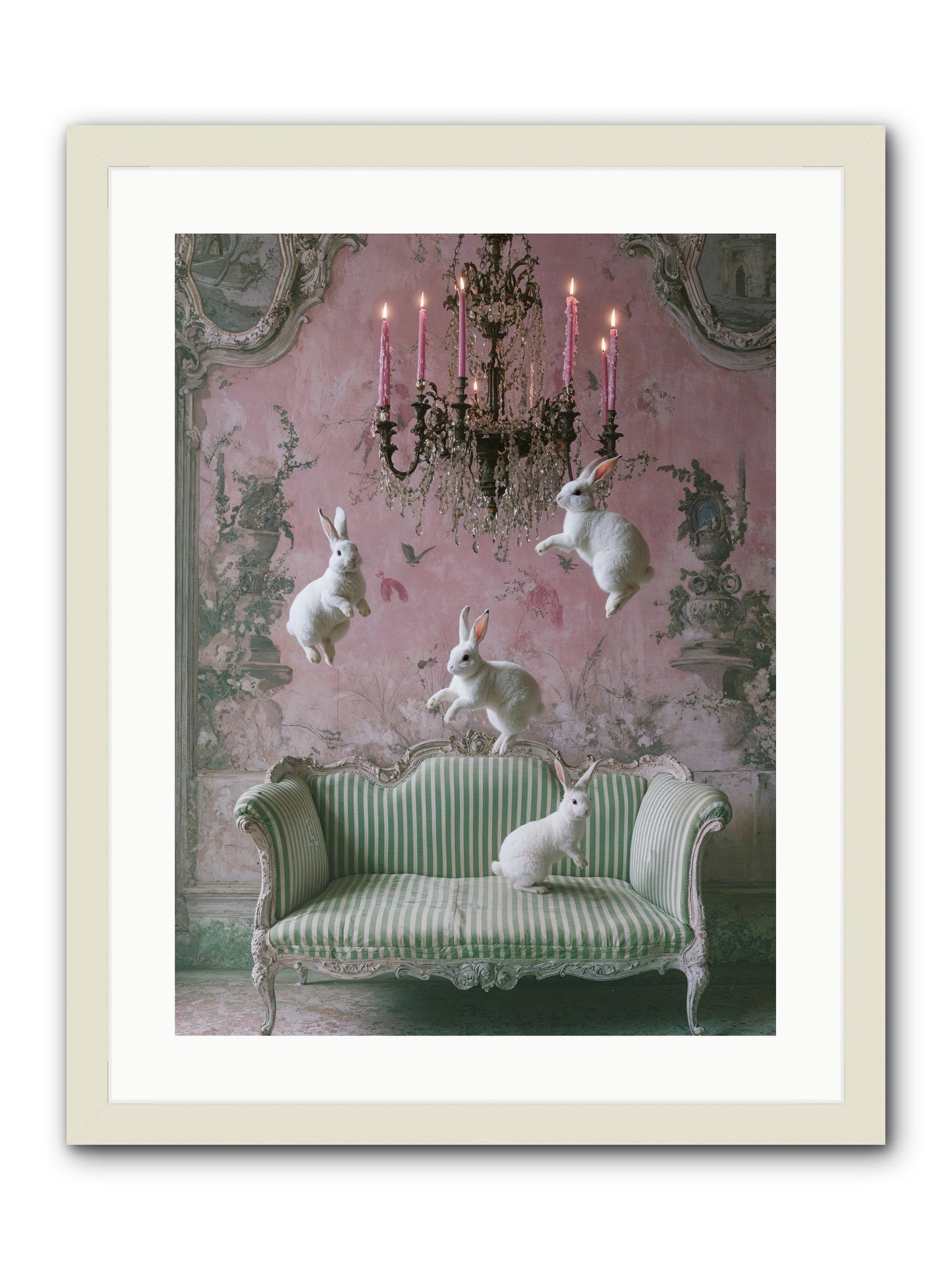 Dance Of Untamed Grace -- Framed Print - White 18x24