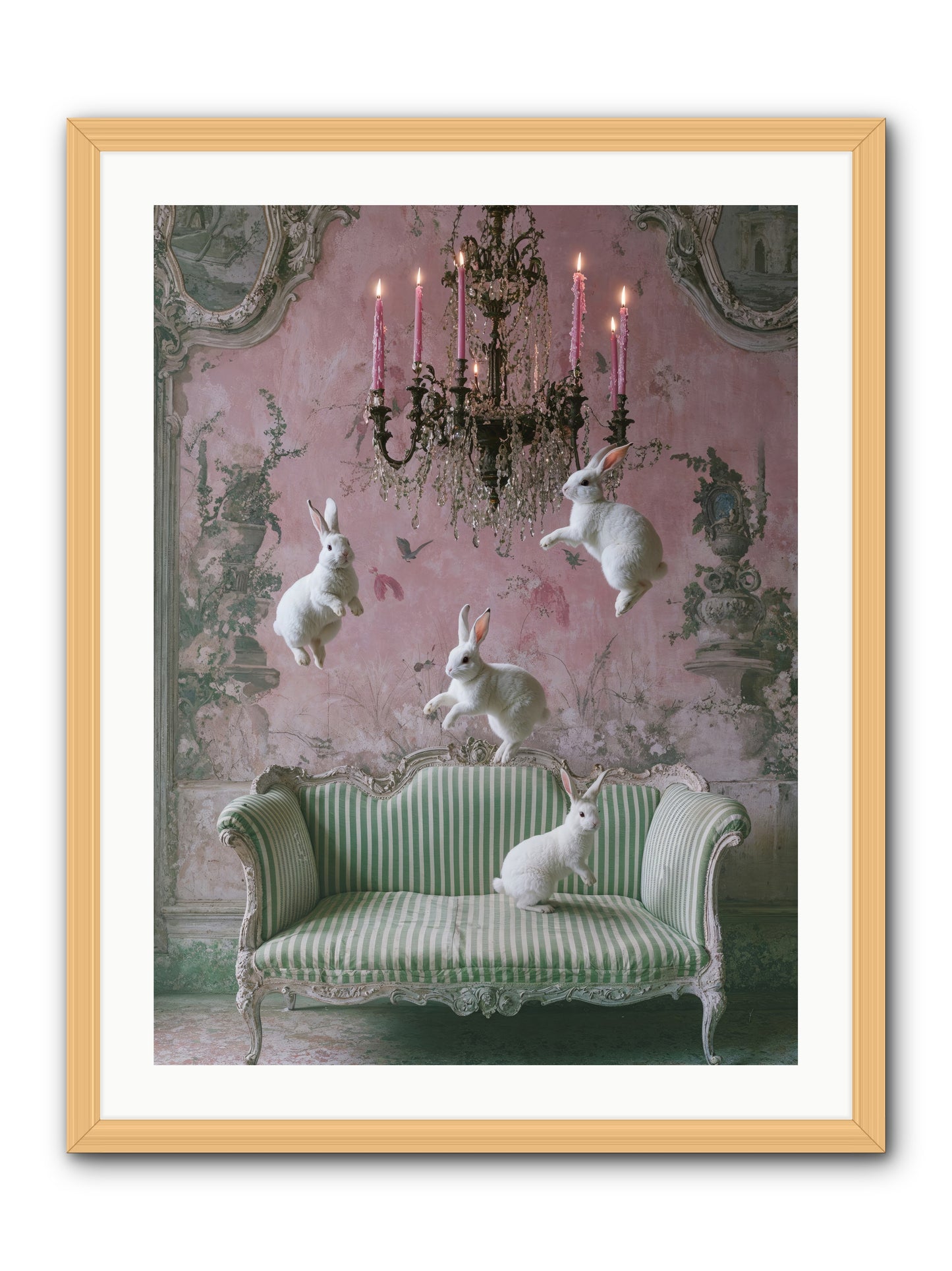 Dance Of Untamed Grace -- Framed Print - Natural 24x32