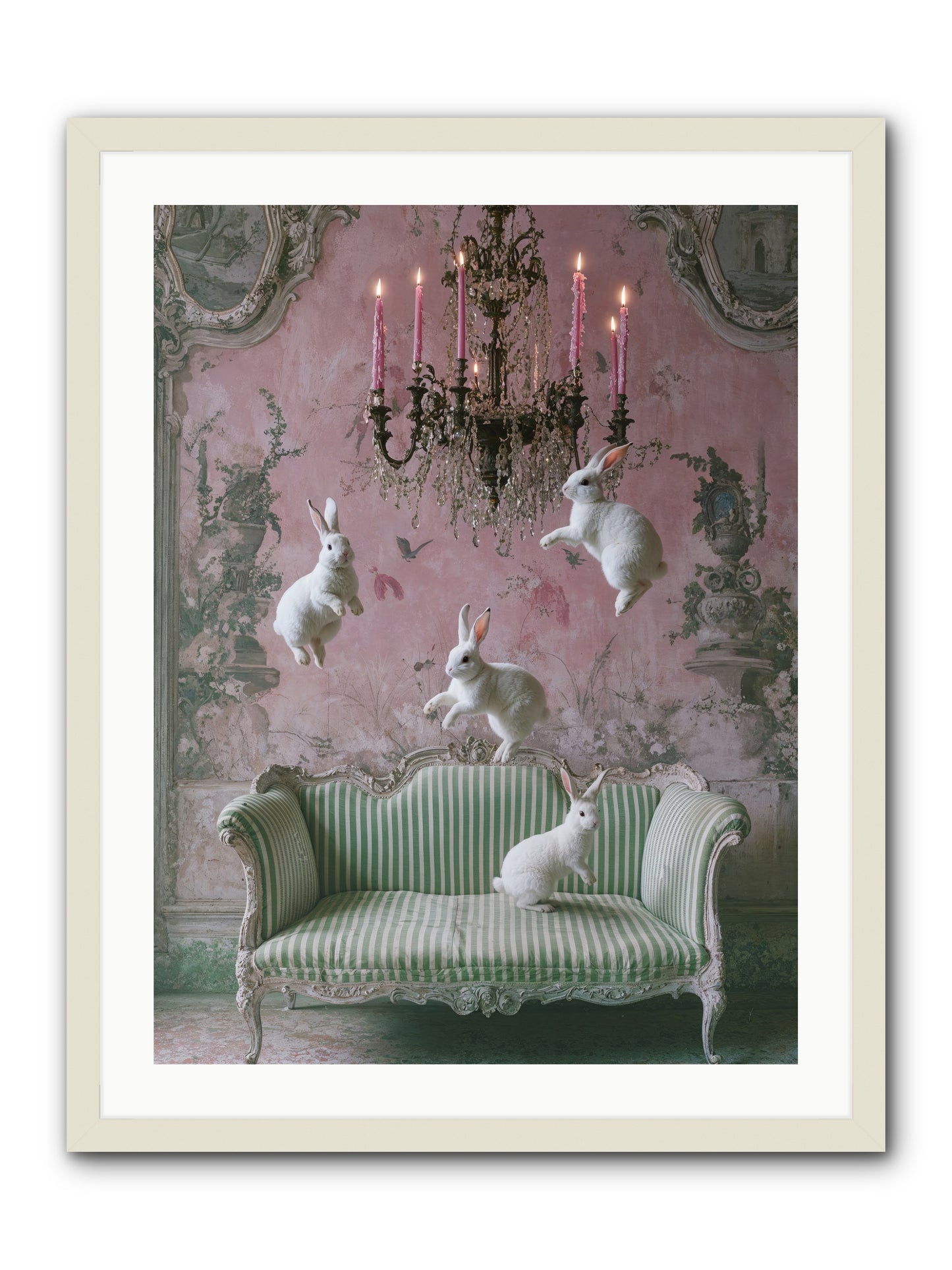 Dance Of Untamed Grace -- Framed Print - White 24x32