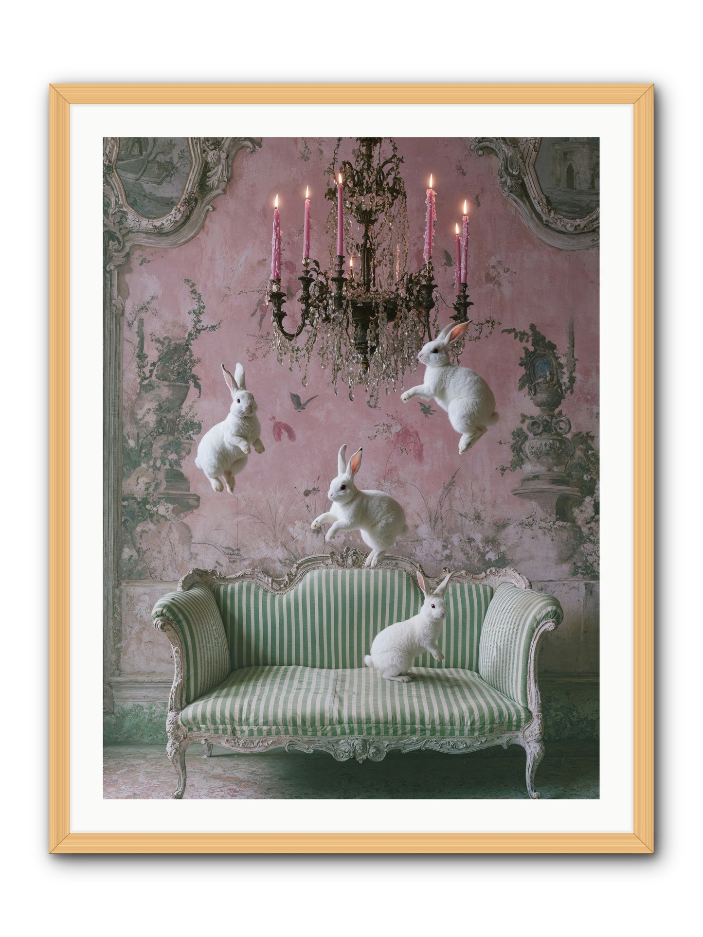 Dance Of Untamed Grace -- Framed Print - Natural 30x40