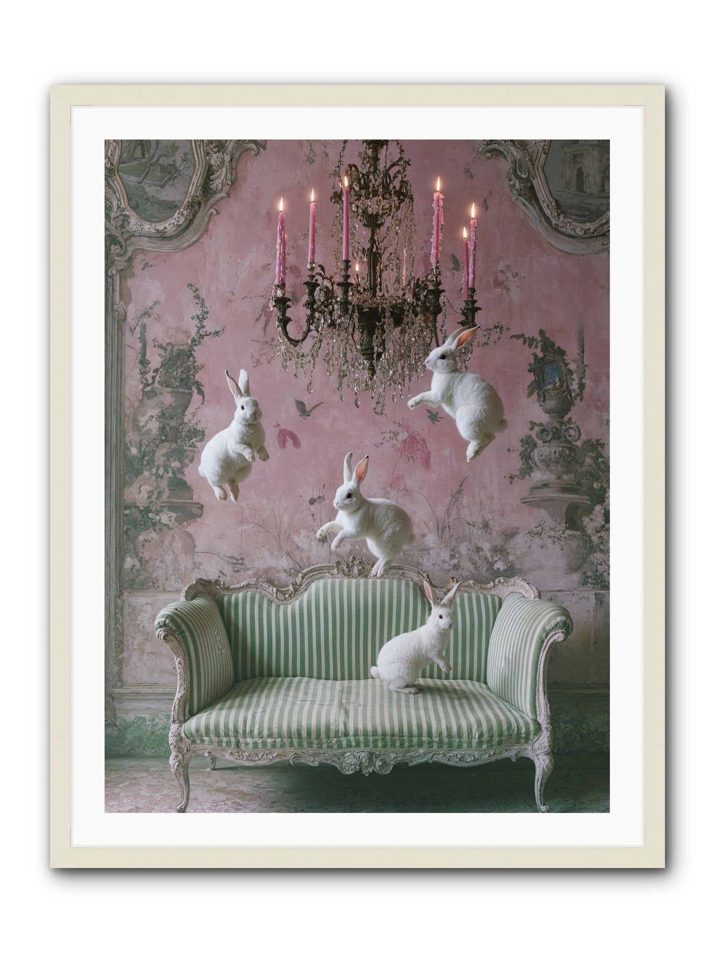 Dance Of Untamed Grace -- Framed Print - White 30x40