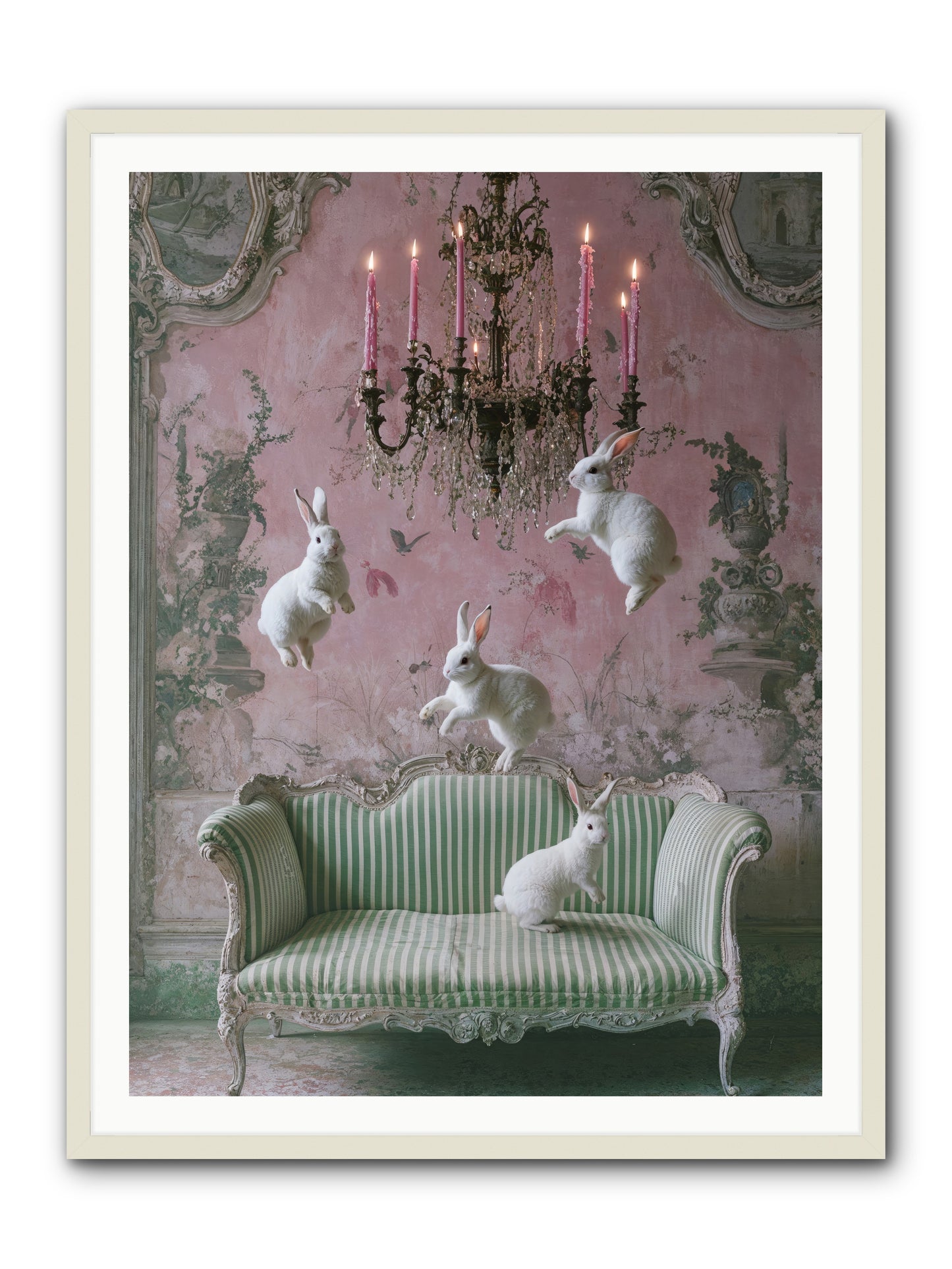 Dance Of Untamed Grace -- Framed Print - White 36x48