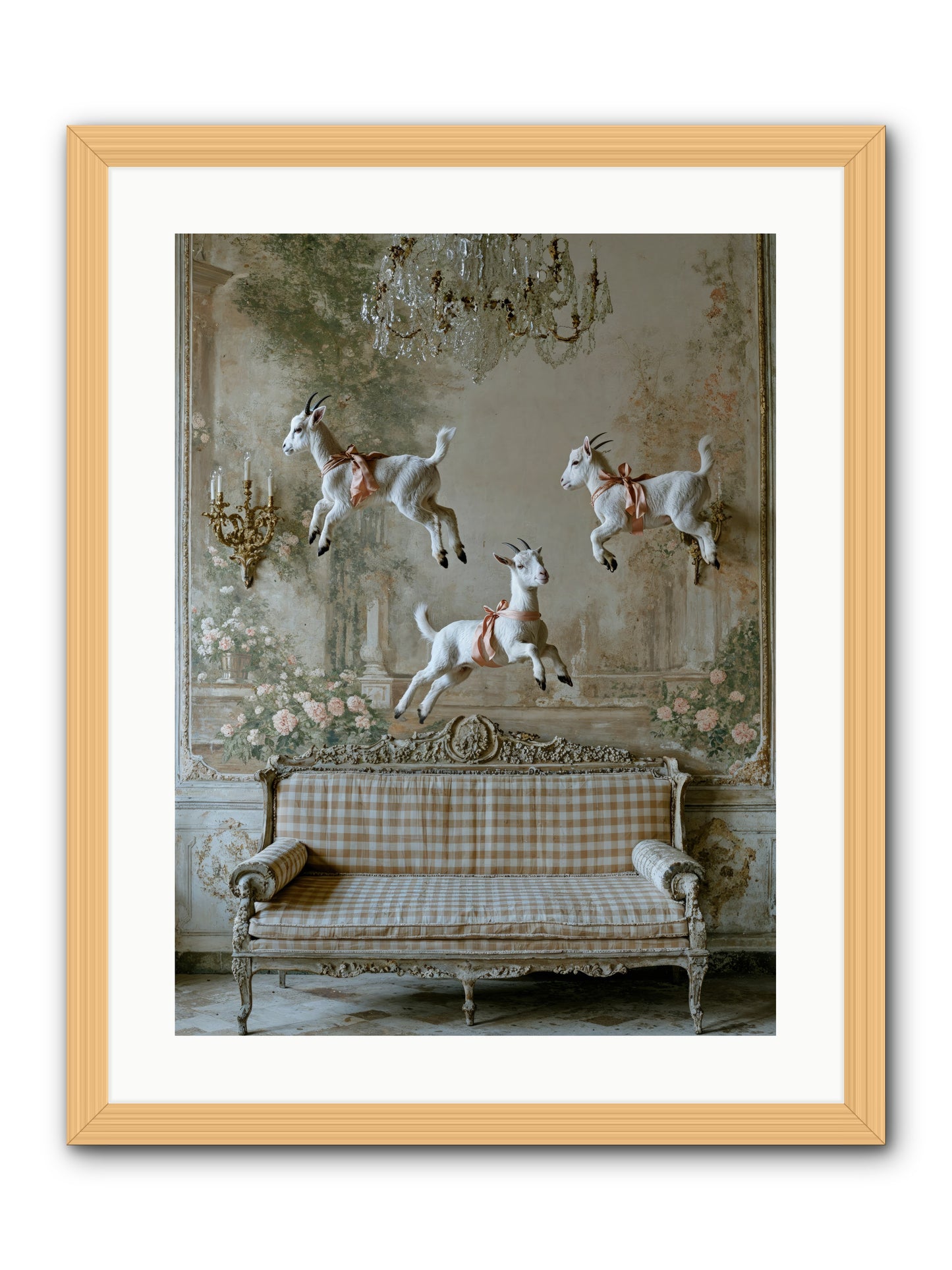 Dance Of Wild Hearts -- Framed Print - Natural 18x24