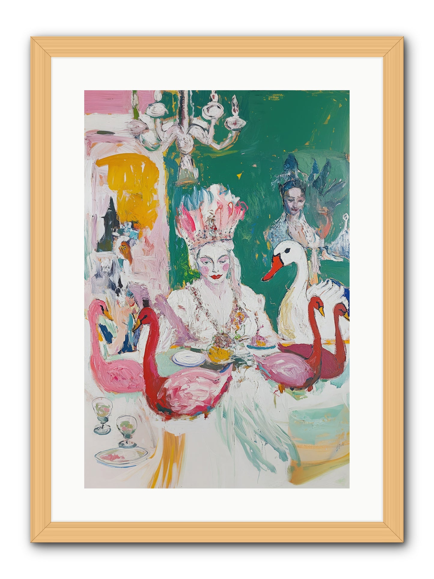 Dance Of Wild Wings -- Framed Print - Natural 16x24