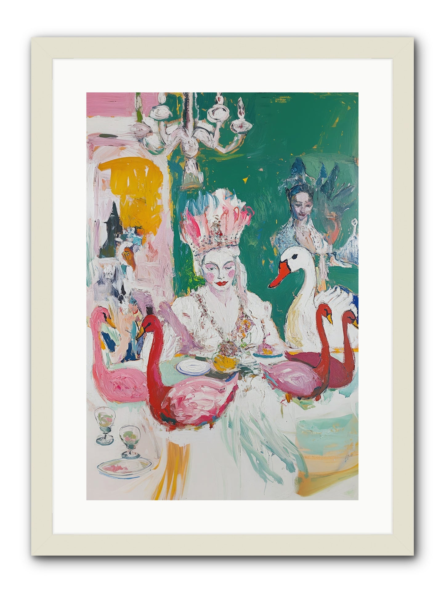 Dance Of Wild Wings -- Framed Print - White 16x24