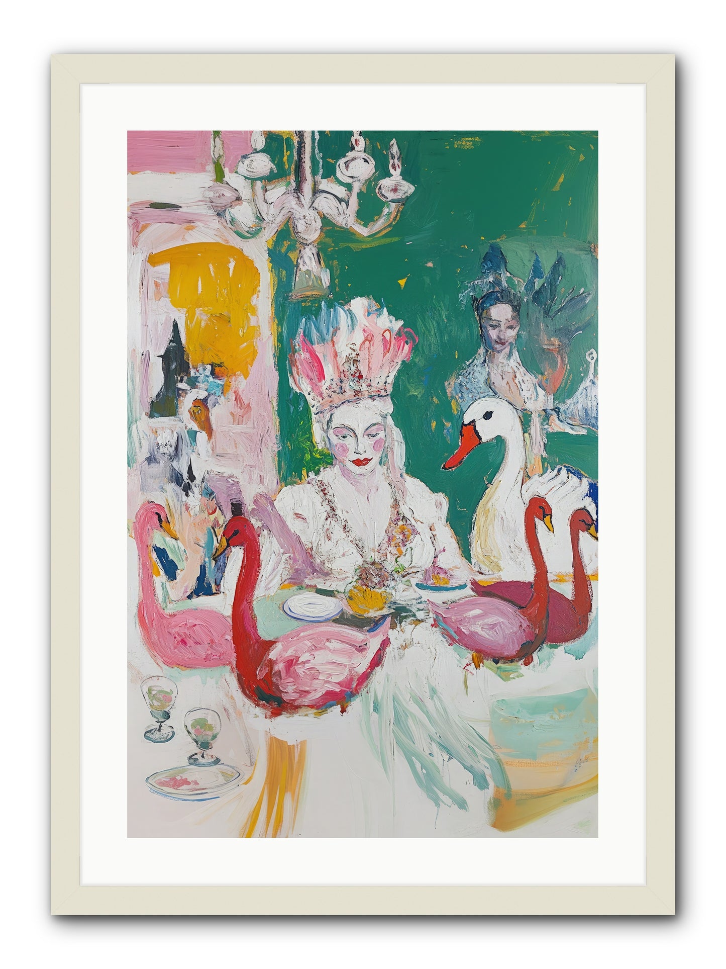 Dance Of Wild Wings -- Framed Print - White 20x30