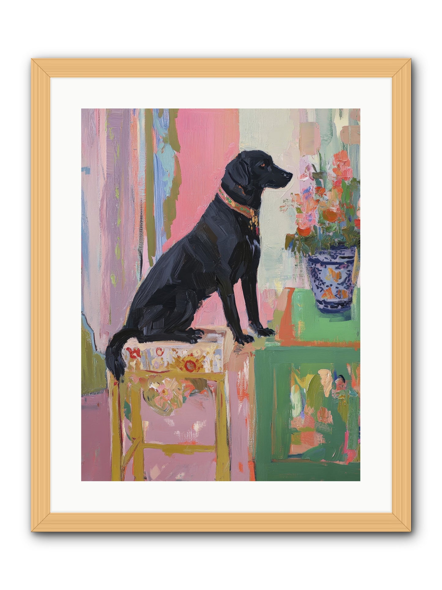 Dancing Bear -- Framed Print - Natural 18x24