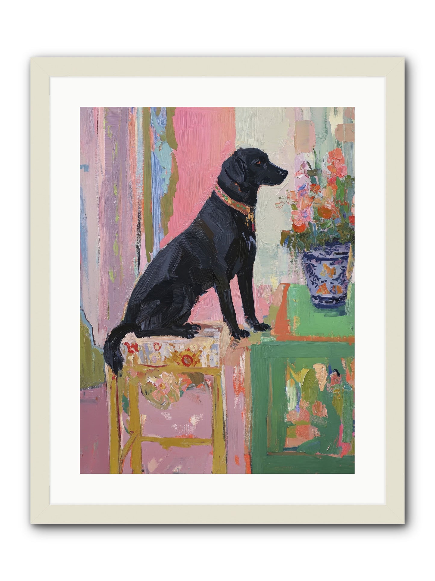 Dancing Bear -- Framed Print - White 18x24