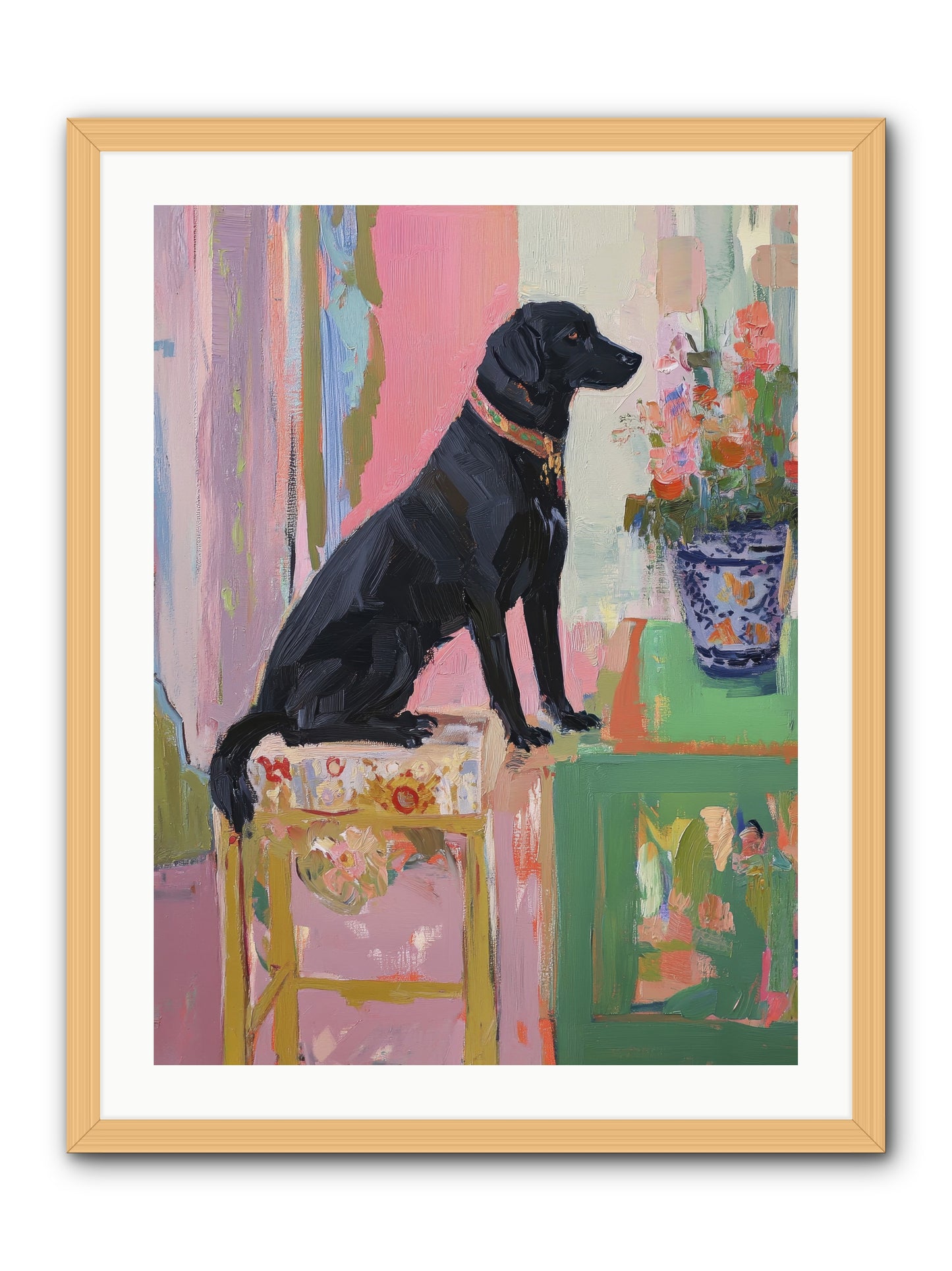 Dancing Bear -- Framed Print - Natural 24x32