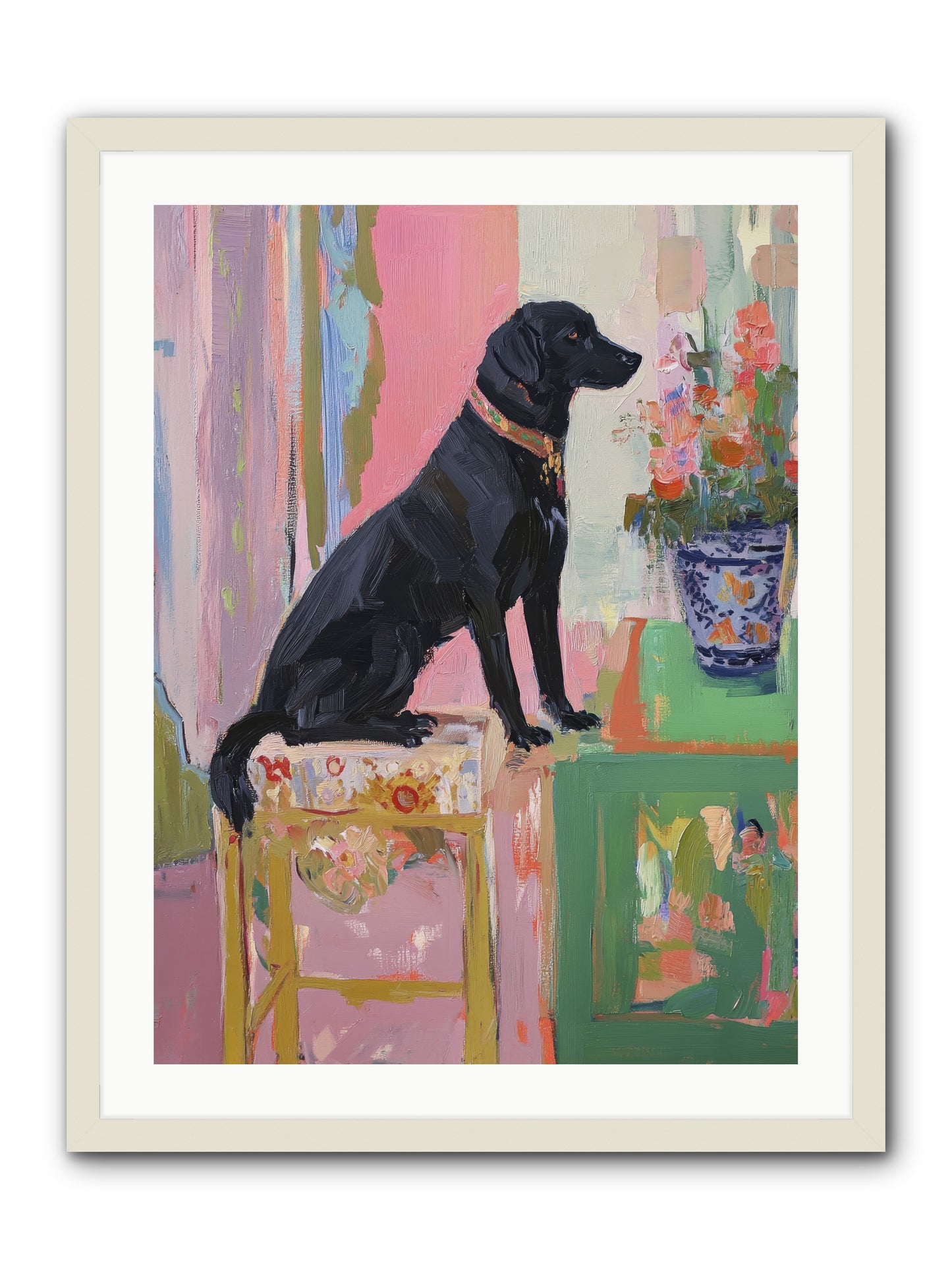 Dancing Bear -- Framed Print - White 24x32