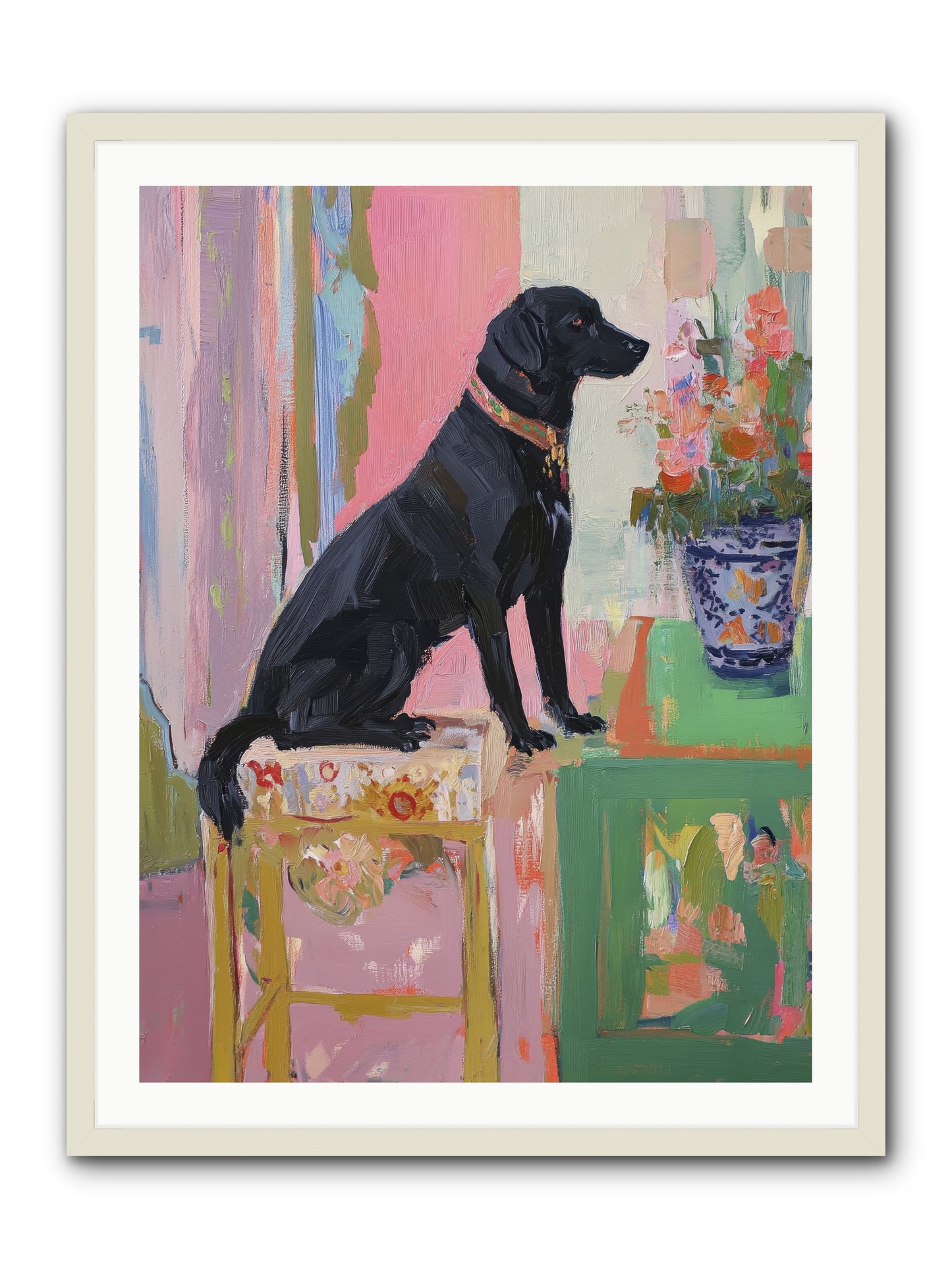 Dancing Bear -- Framed Print - White 30x40