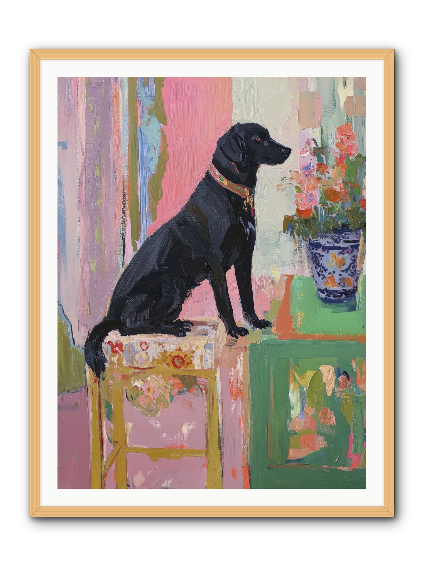 Dancing Bear -- Framed Print - Natural 36x48