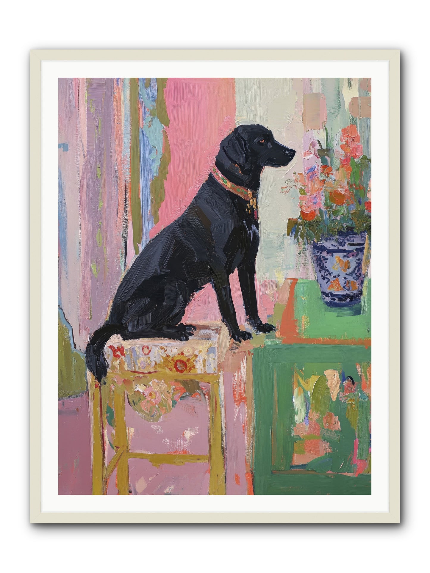 Dancing Bear -- Framed Print - White 36x48