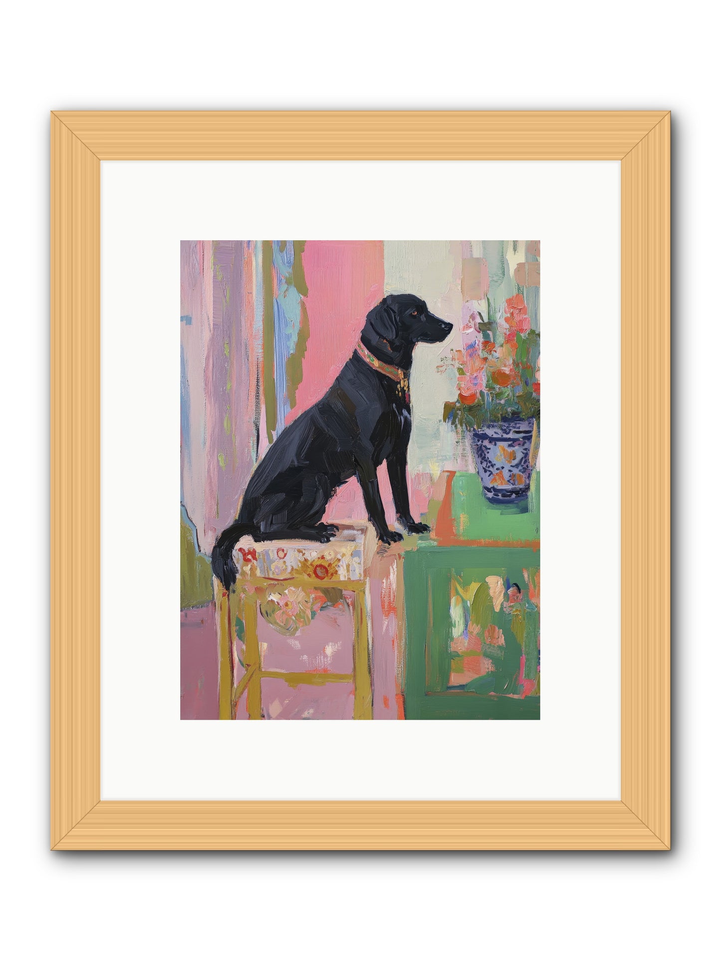 Dancing Bear -- Framed Print - Natural 9x12