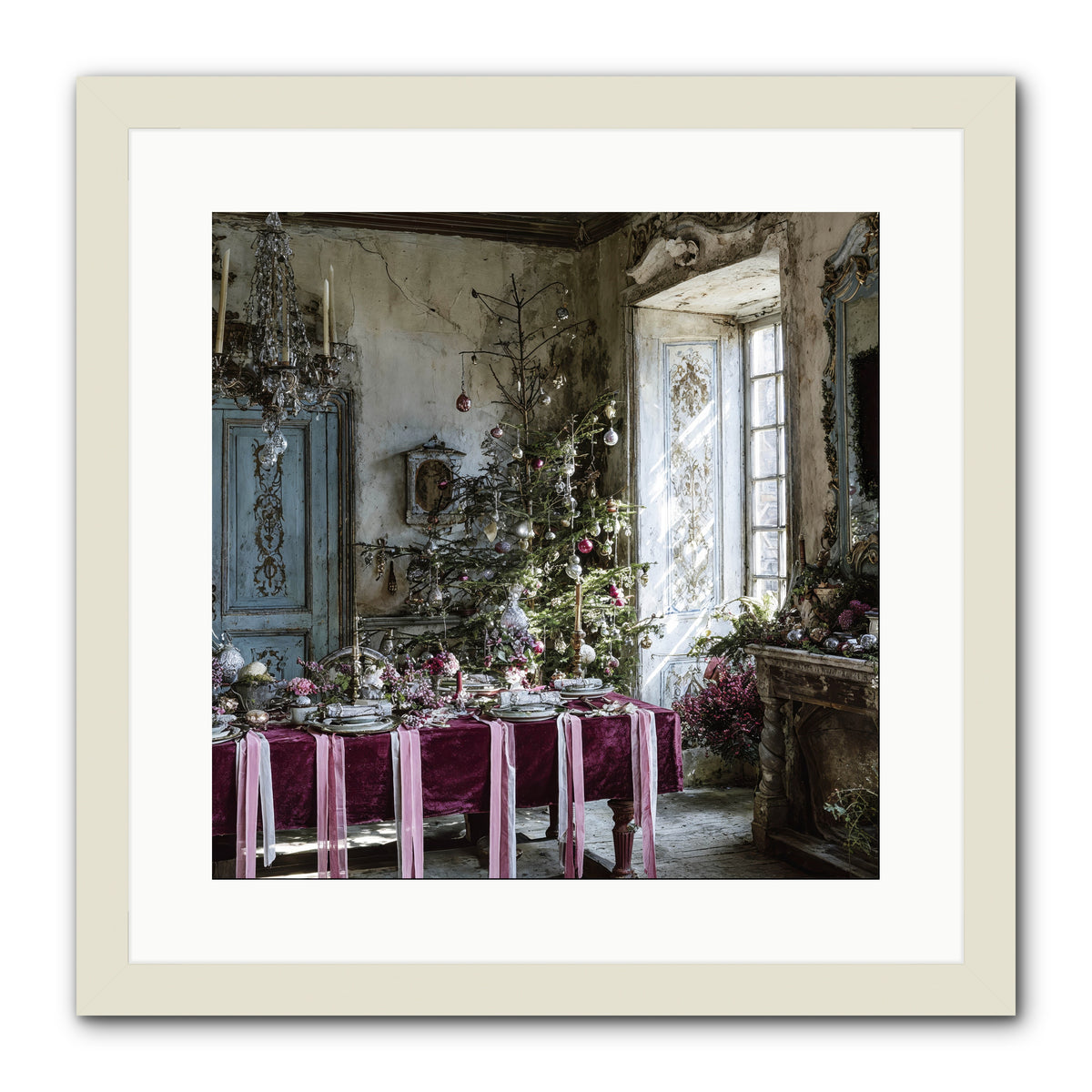 Dancing In Candied Dreams -- Framed Print - White 16x16