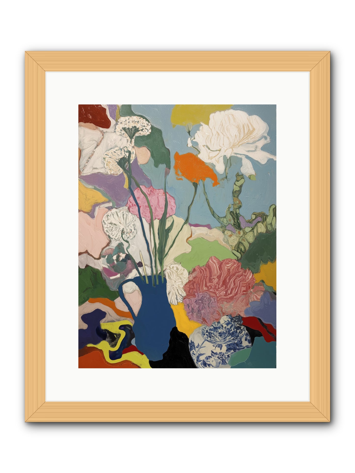 Dancing Petals -- Framed Print - Natural 12x16