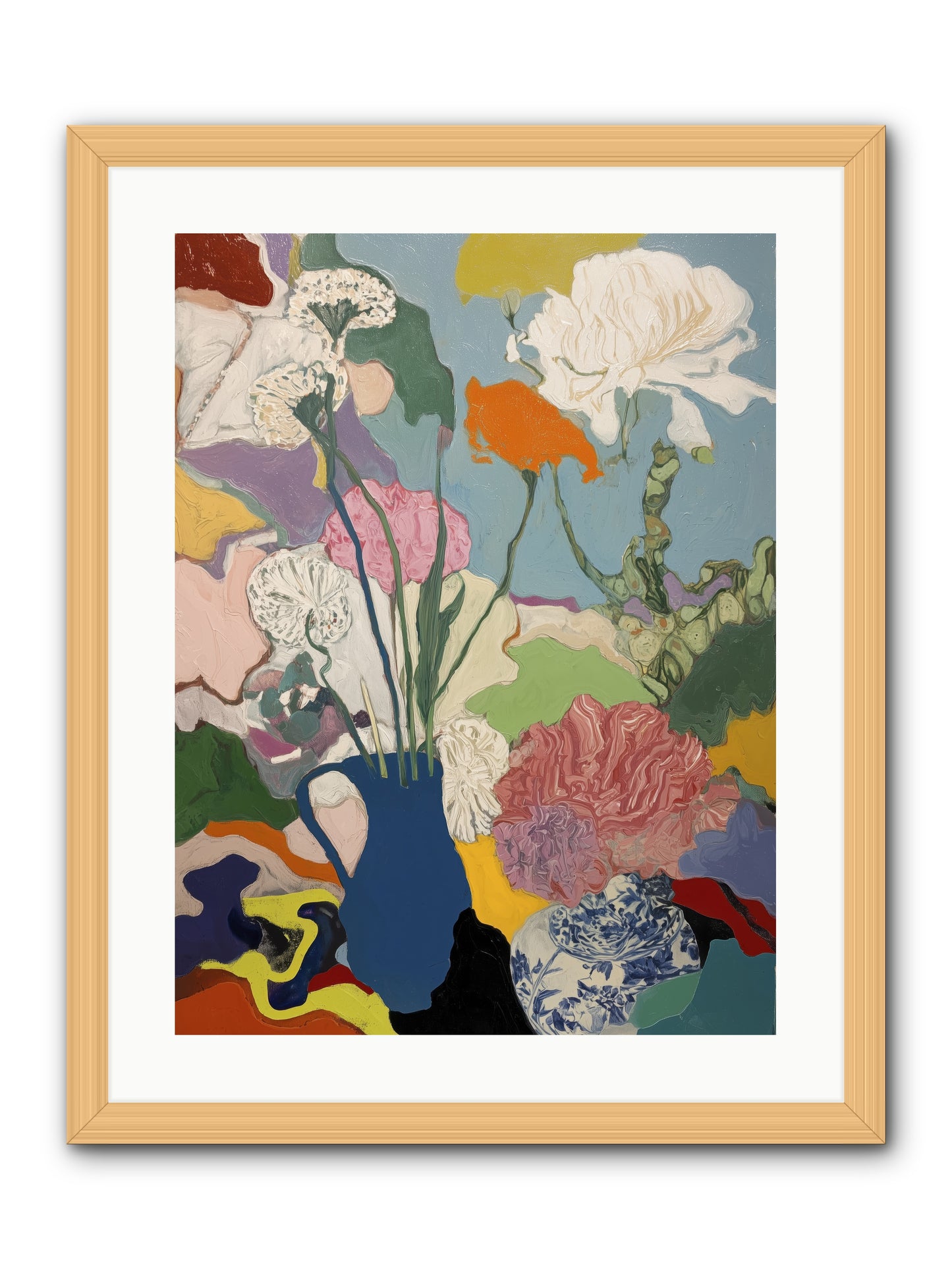 Dancing Petals -- Framed Print - Natural 18x24