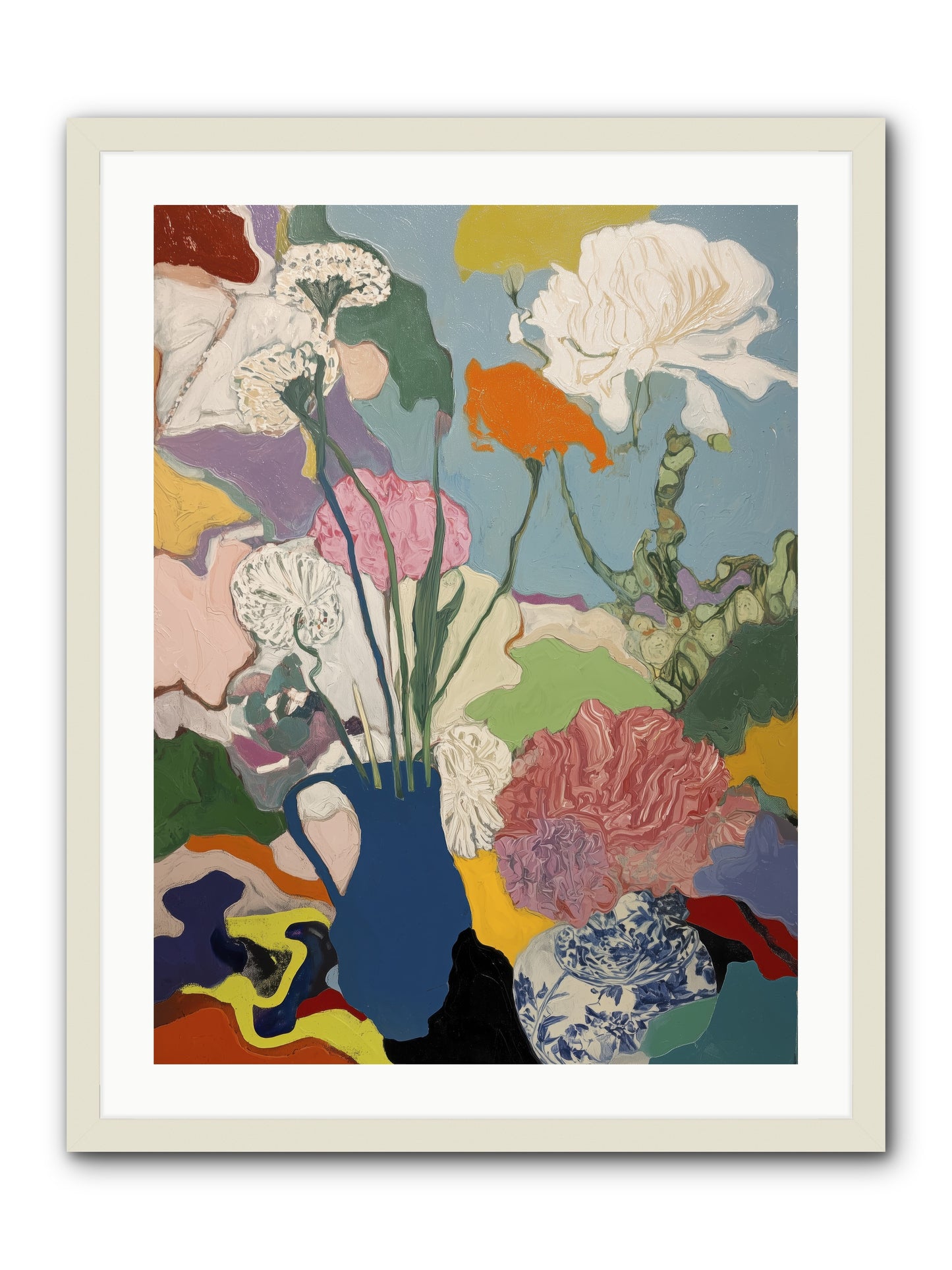 Dancing Petals -- Framed Print - White 24x32