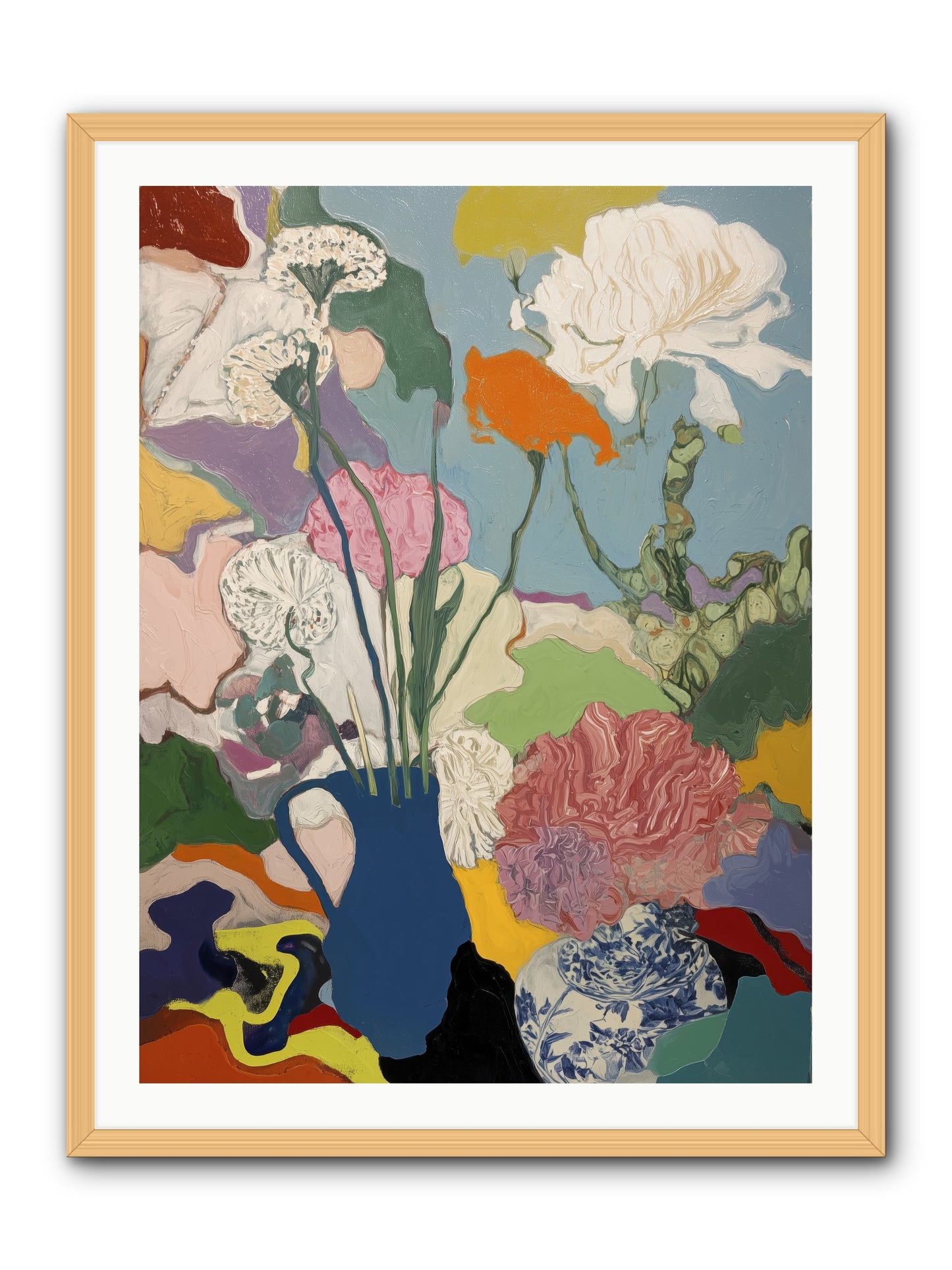 Dancing Petals -- Framed Print - Natural 30x40