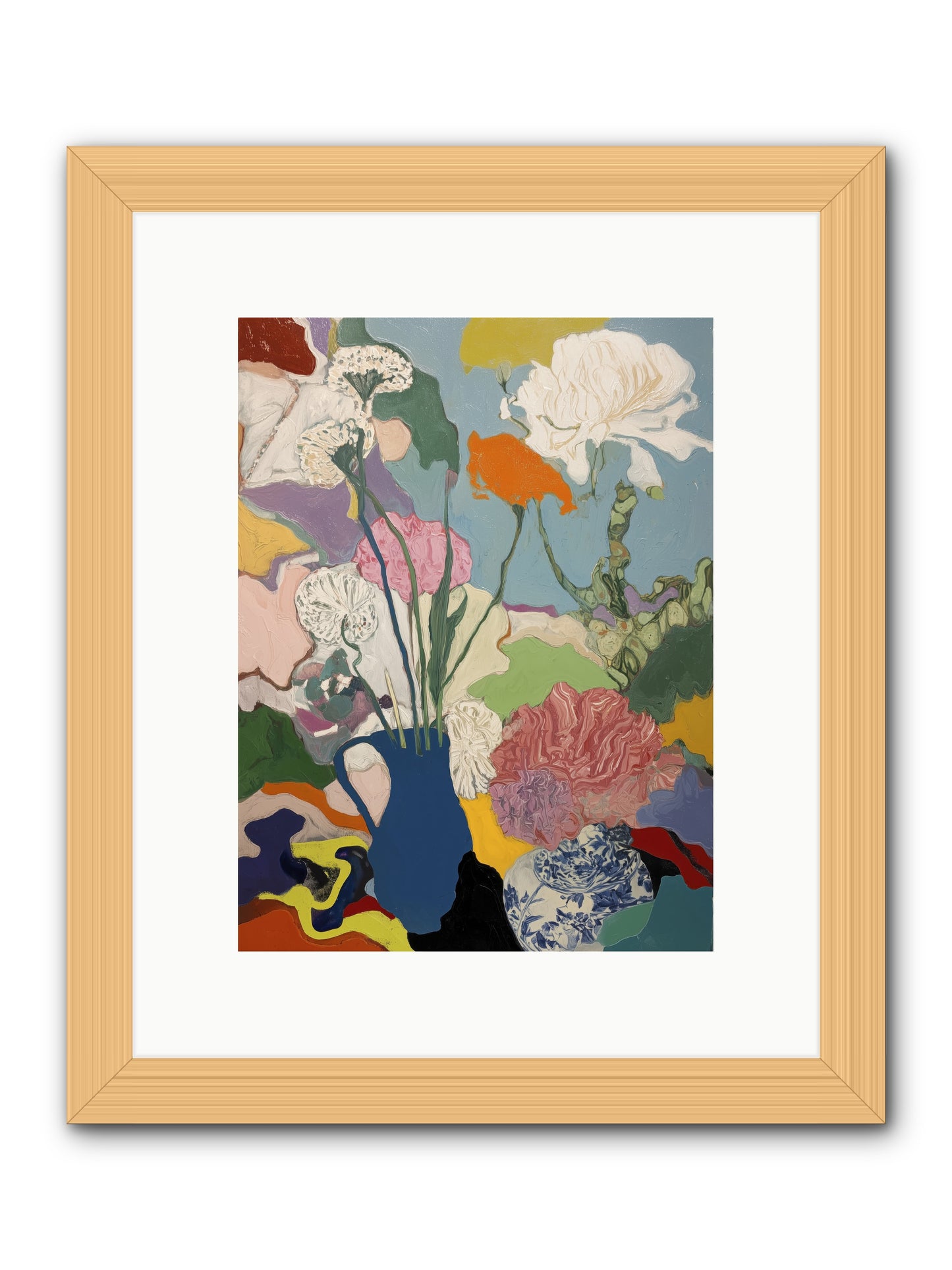 Dancing Petals -- Framed Print - Natural 9x12