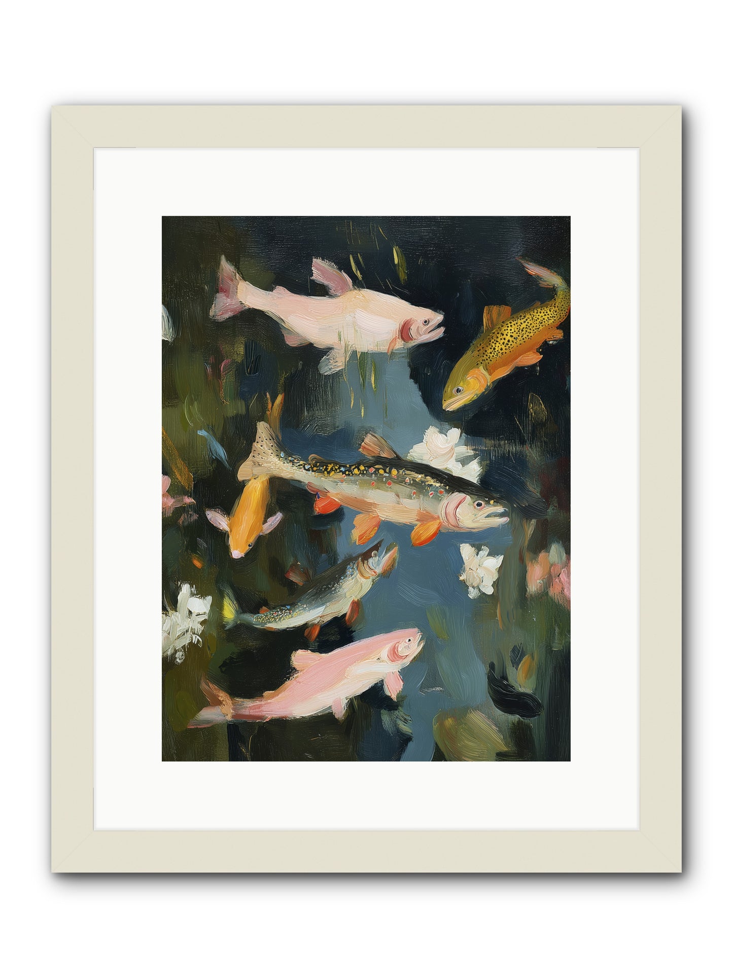 Dancing Through Deep -- Framed Print - White 12x16