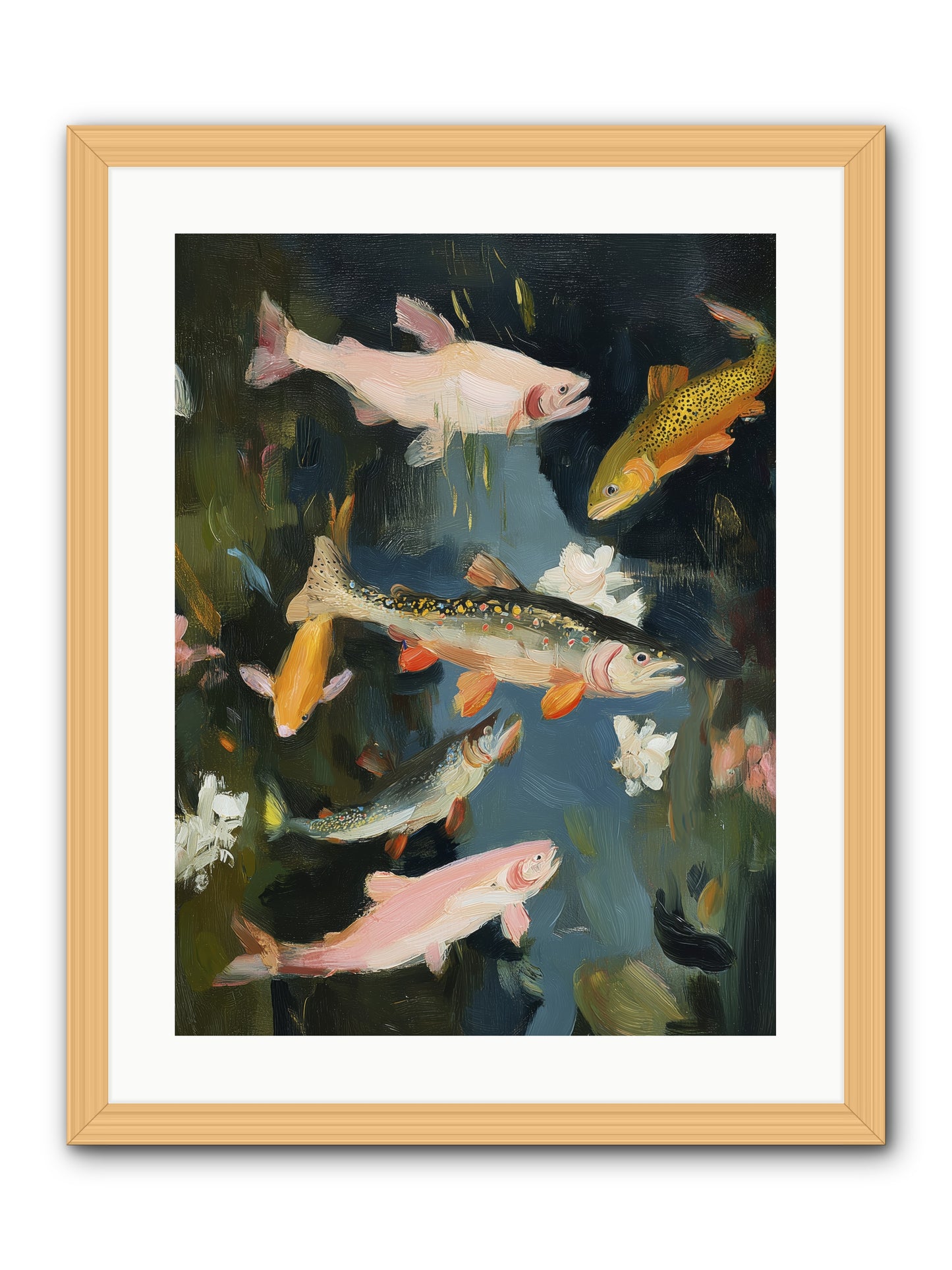 Dancing Through Deep -- Framed Print - Natural 18x24
