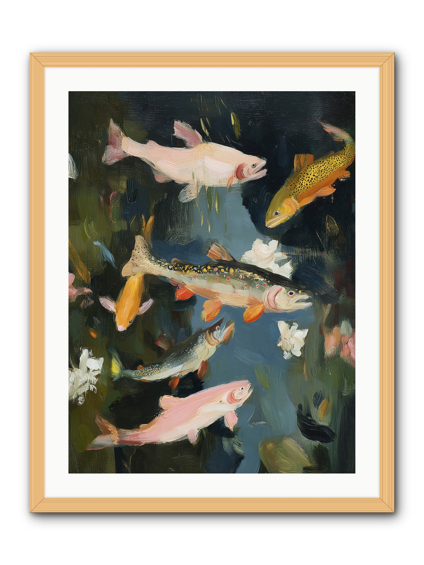 Dancing Through Deep -- Framed Print - Natural 24x32