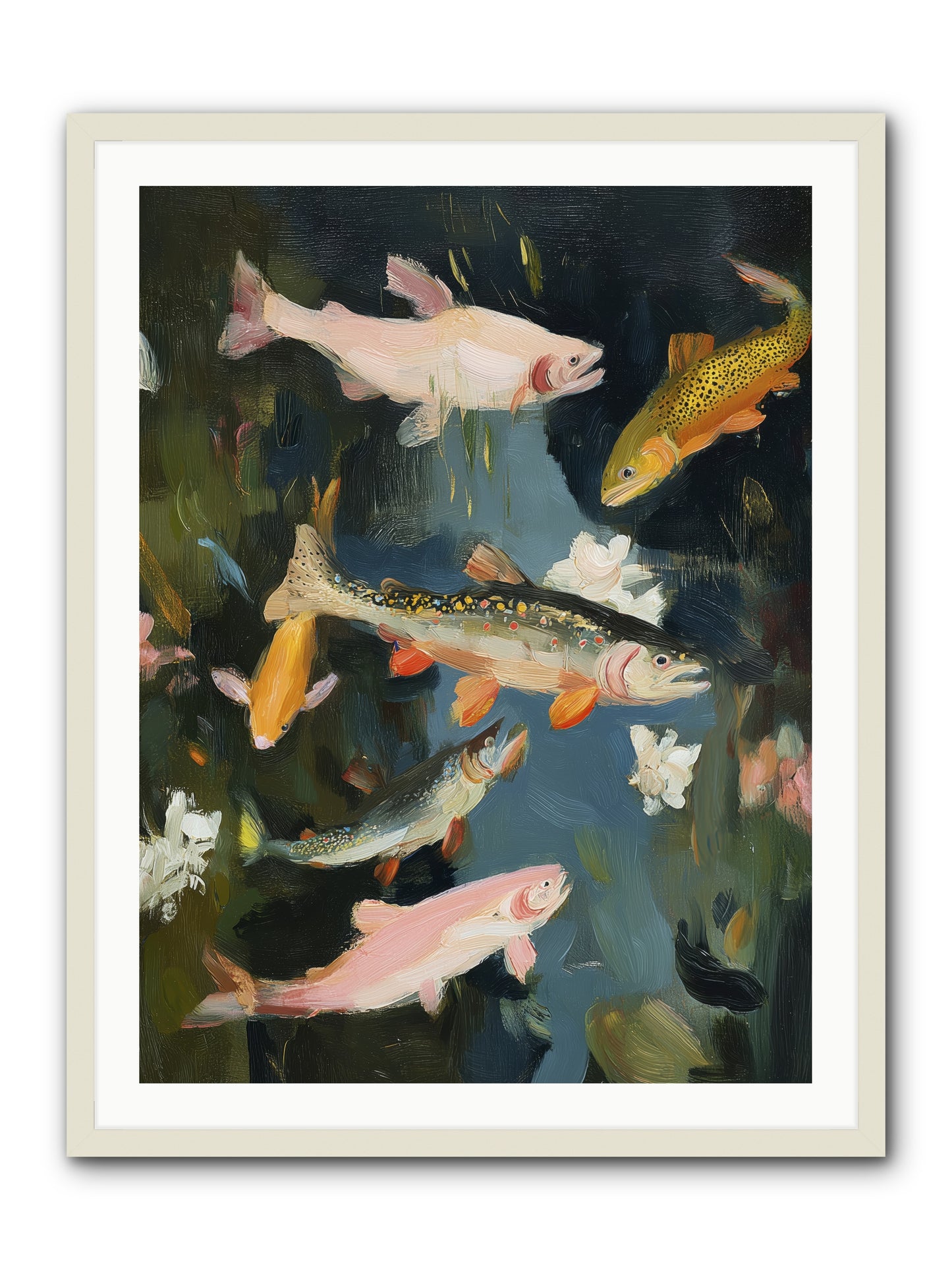 Dancing Through Deep -- Framed Print - White 30x40